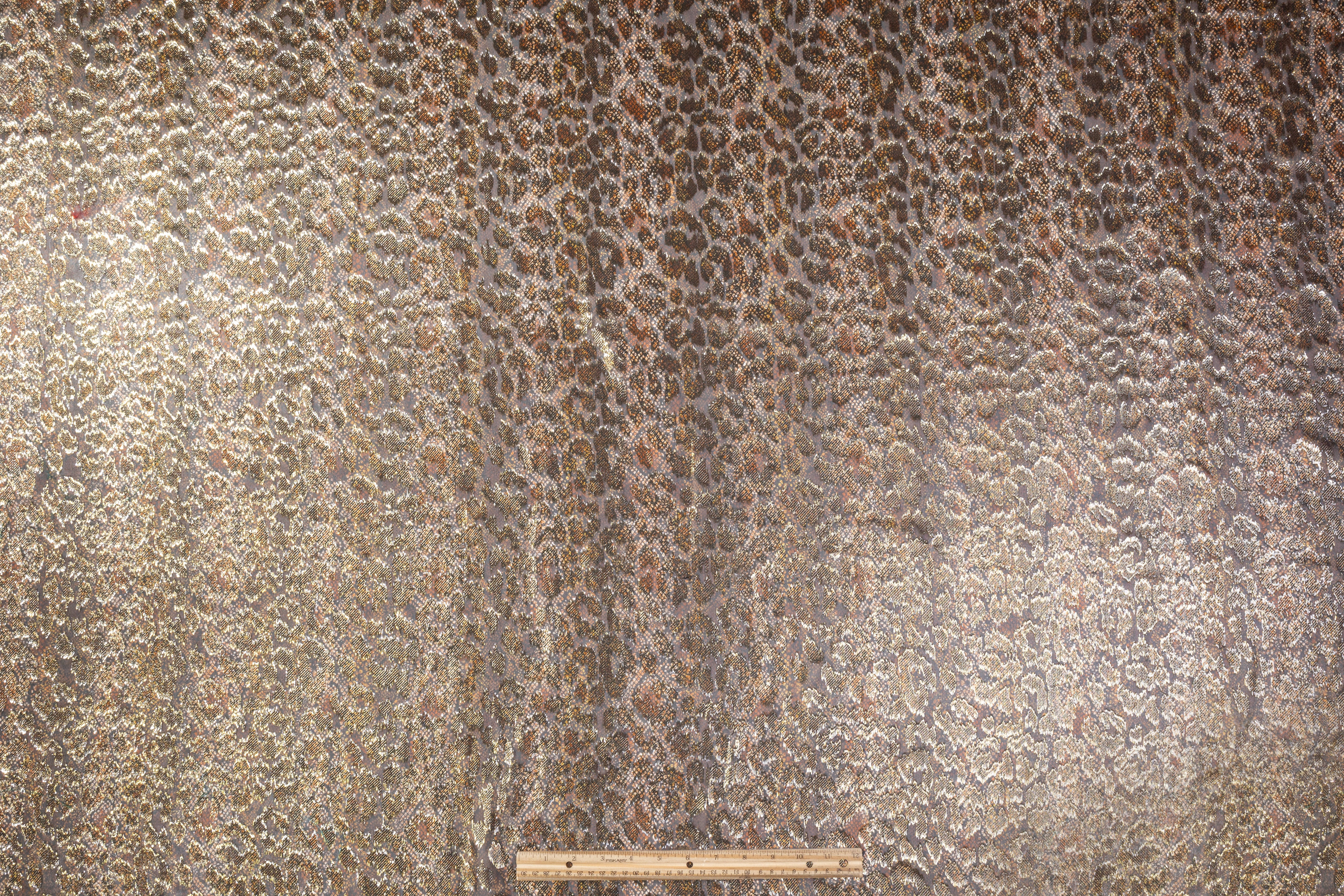 Metallic Italian Silk Fil Coupé - Brown / Gold