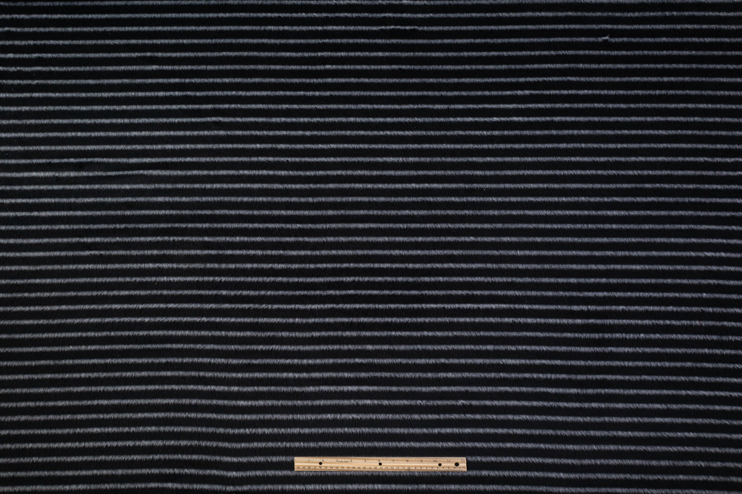 Striped Italian Poly Wool Coating - Black / Off White