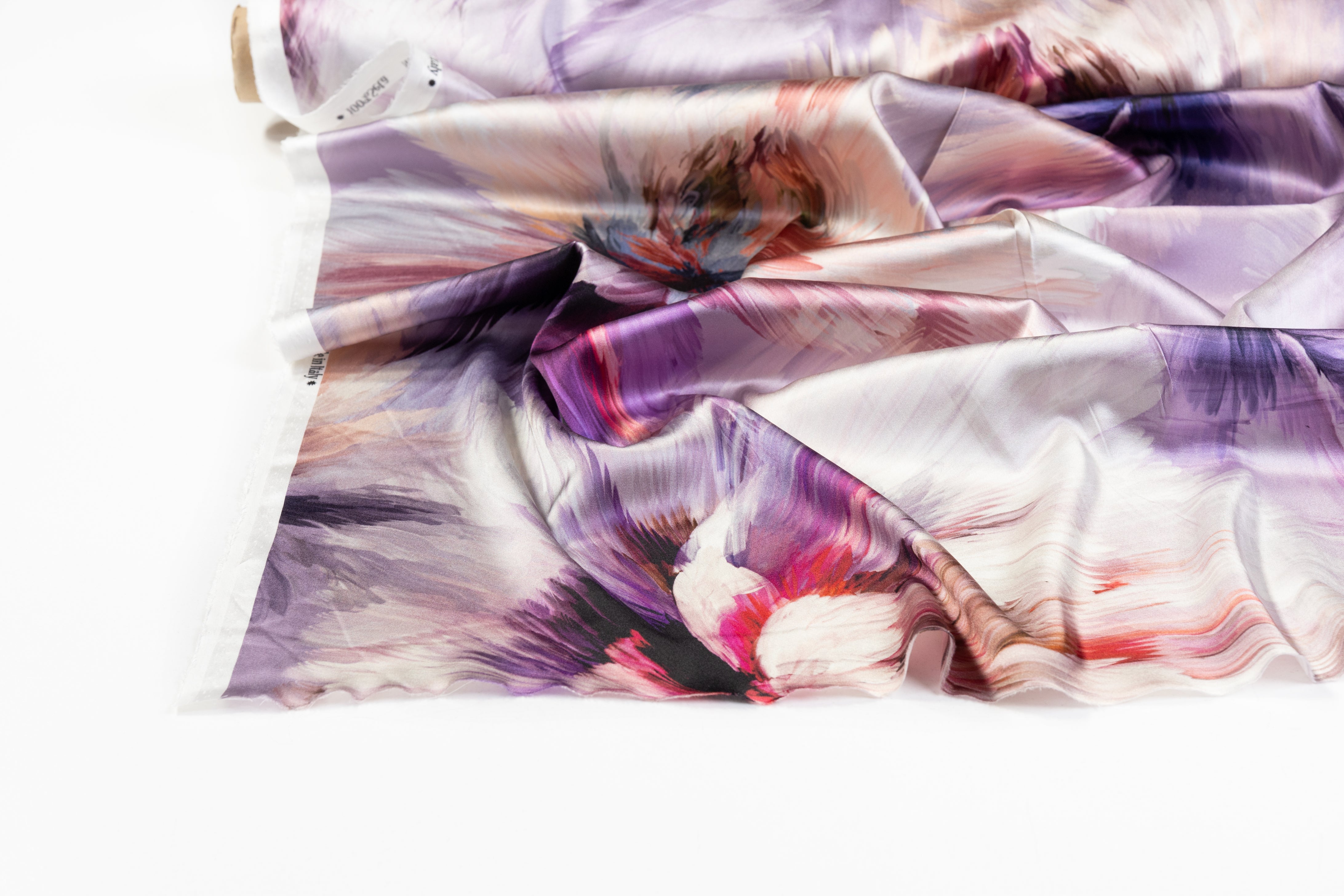 Floral Italian Silk Charmeuse - Lavender