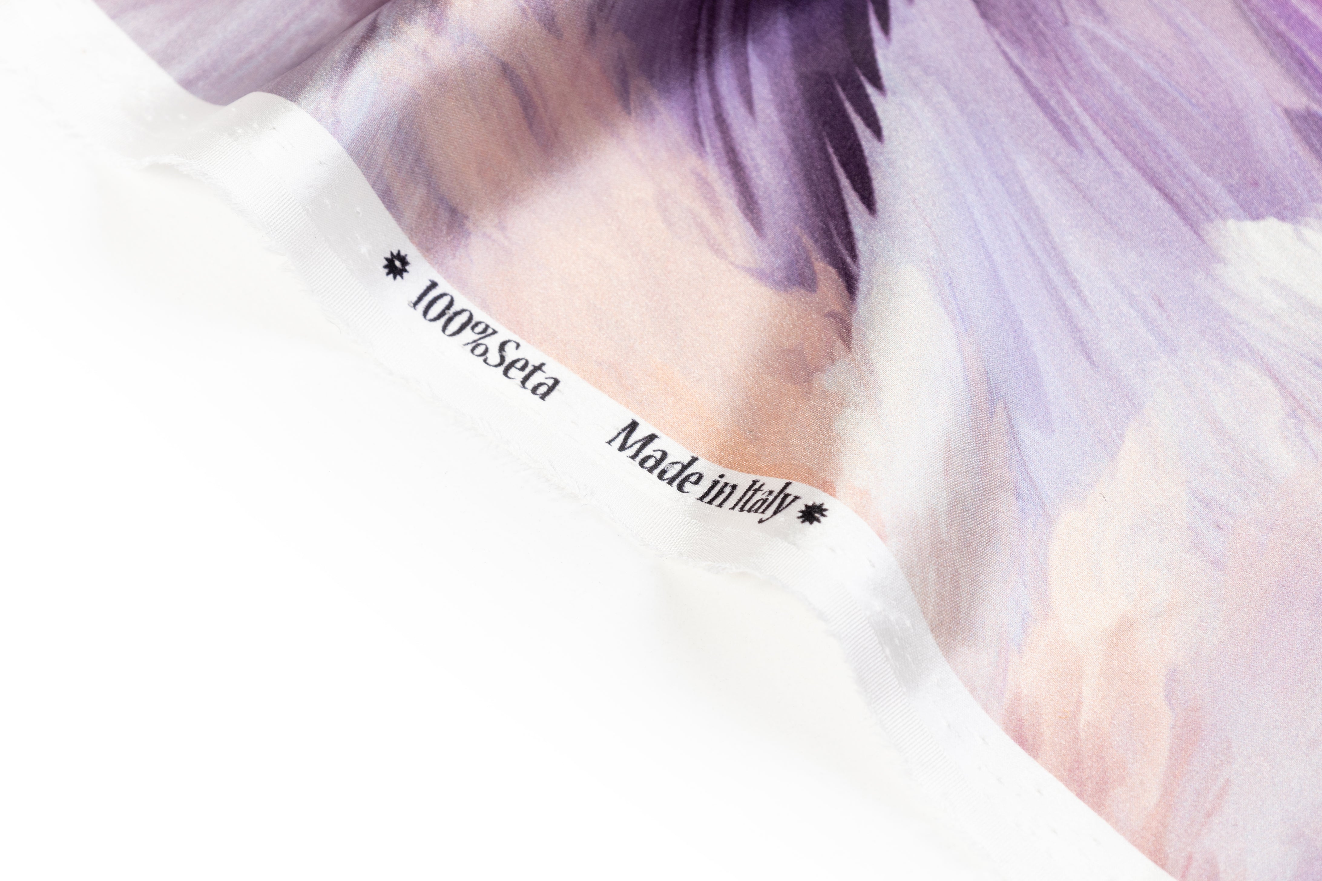 Floral Italian Silk Charmeuse - Lavender