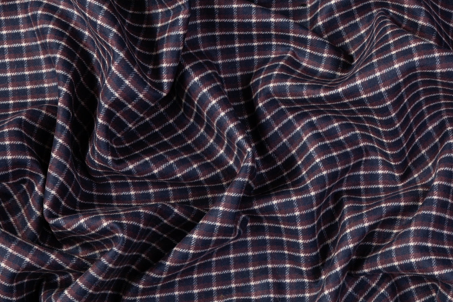 Double Faced Italian Wool Coating - Navy / Plum