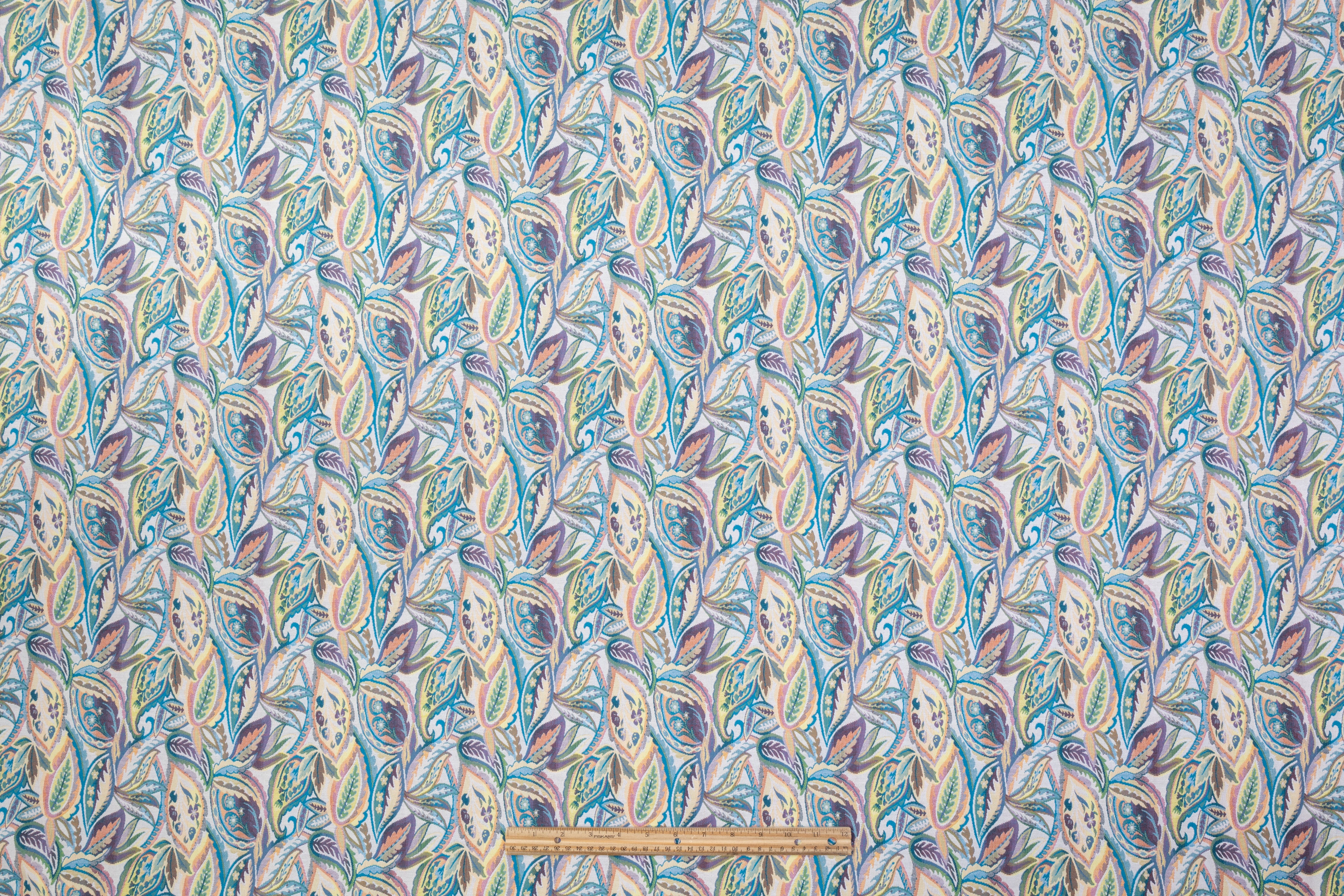 Floral Paisley Italian Poly Cotton Brocade - Multicolor