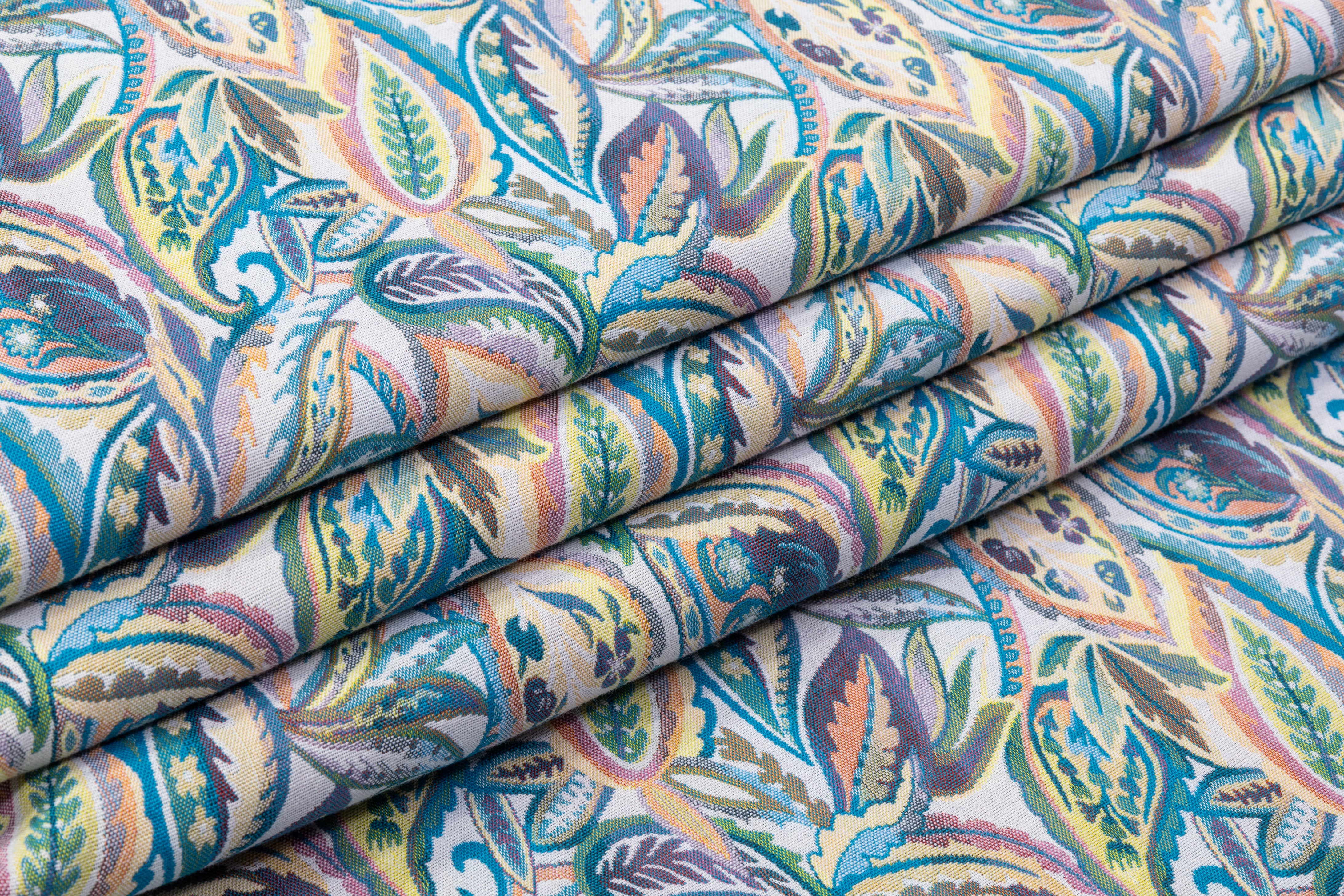 Floral Paisley Italian Poly Cotton Brocade - Multicolor