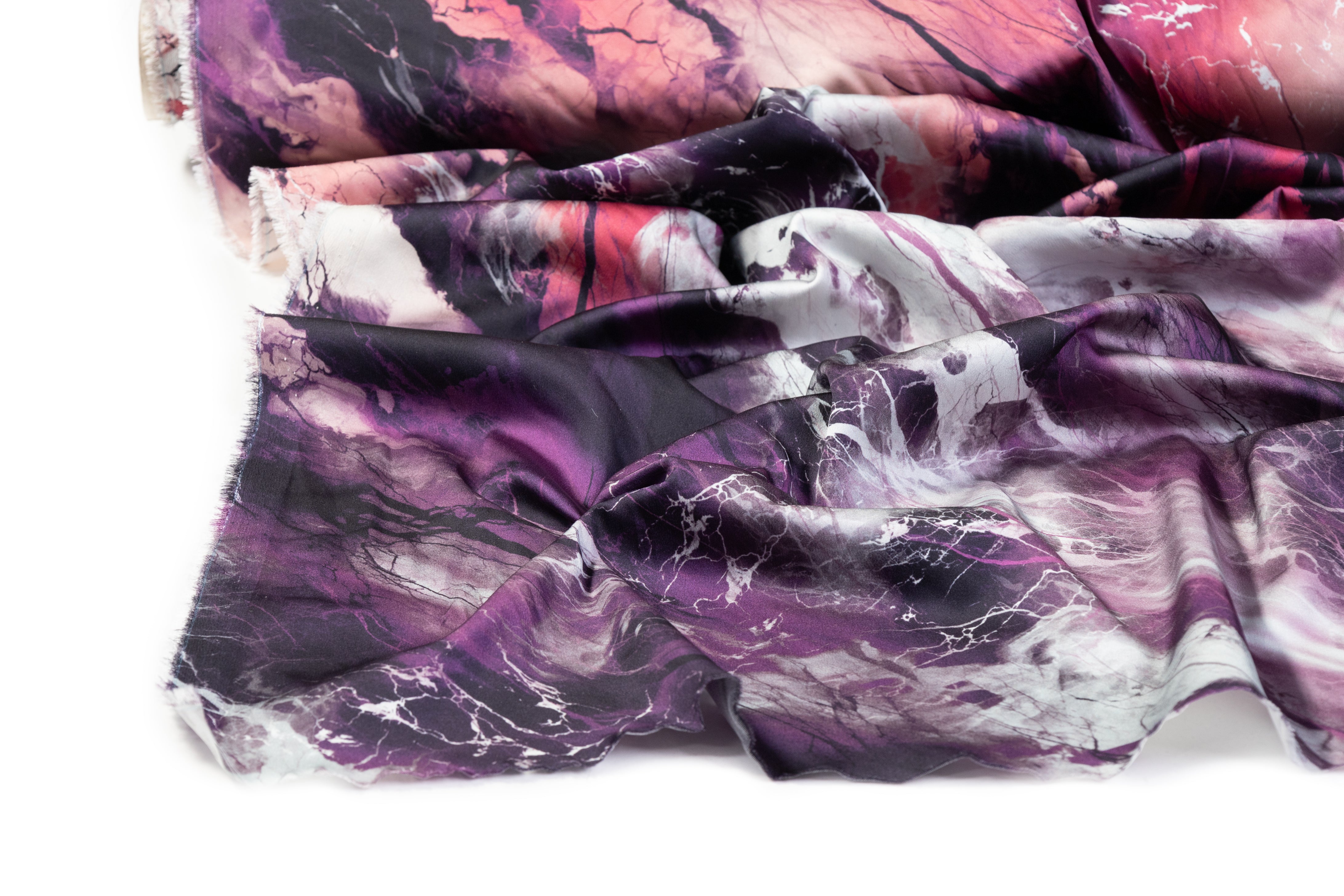 Abstract Italian Silk Stretch Crepe - Thunder