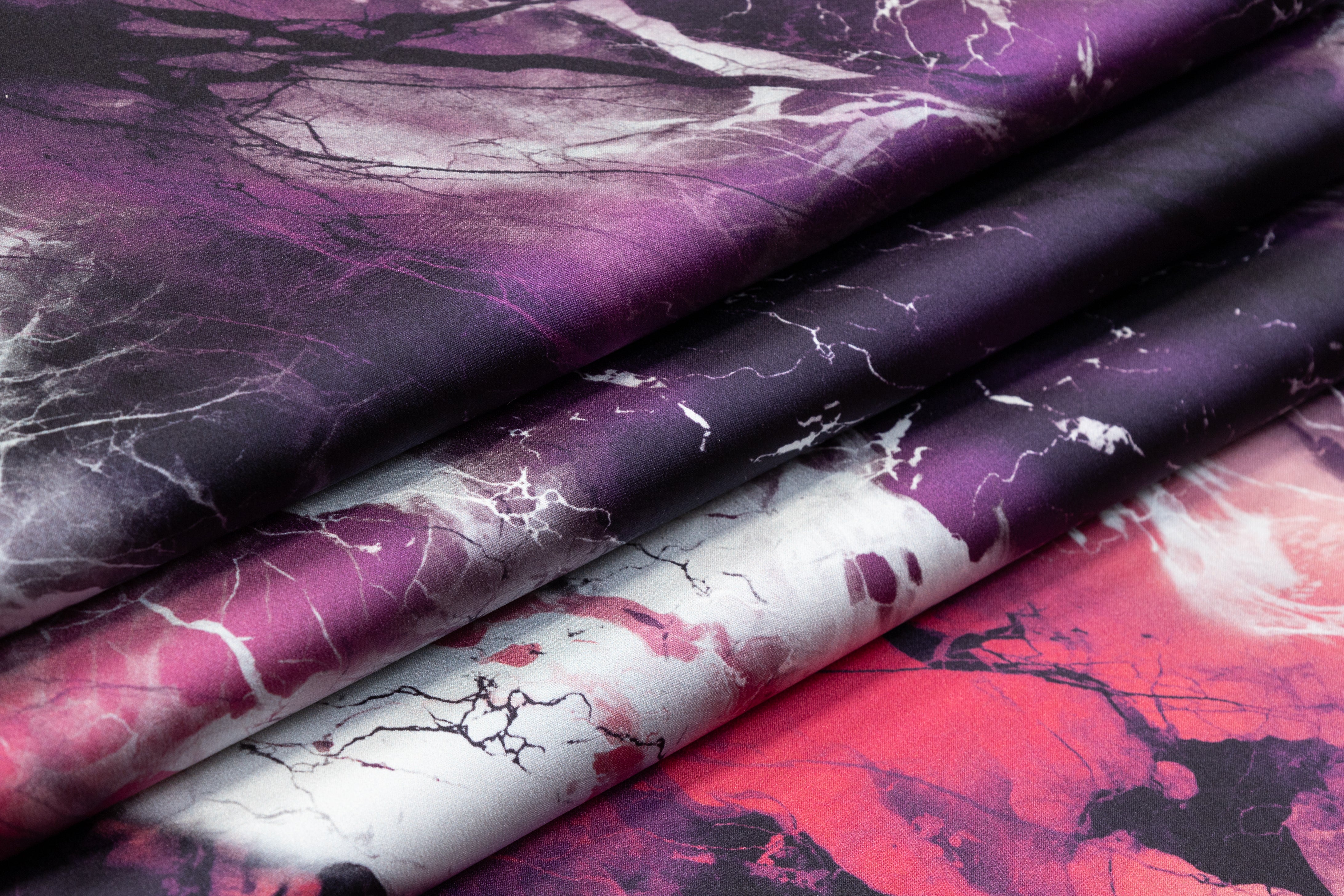 Abstract Italian Silk Stretch Crepe - Thunder