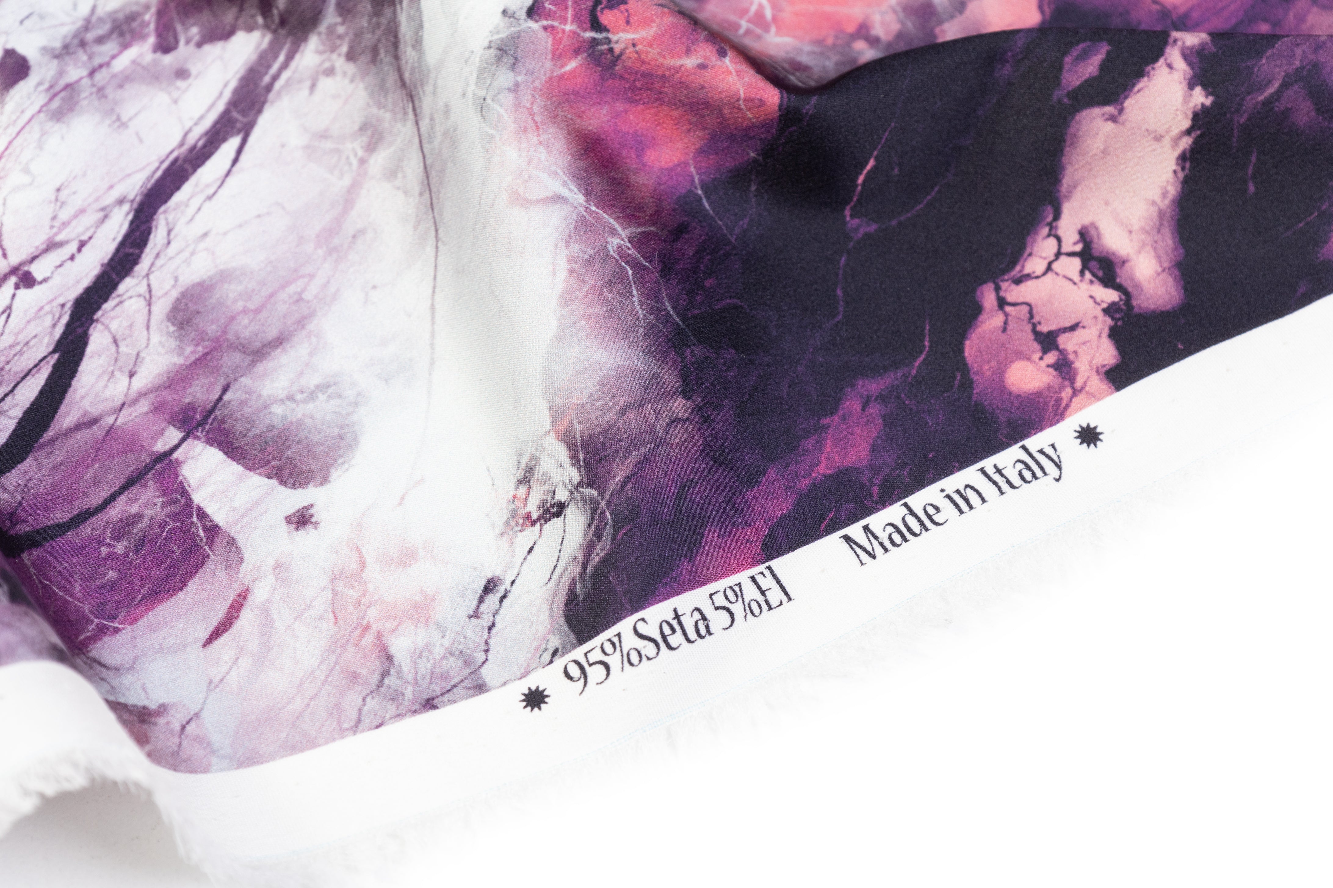 Abstract Italian Silk Stretch Crepe - Thunder