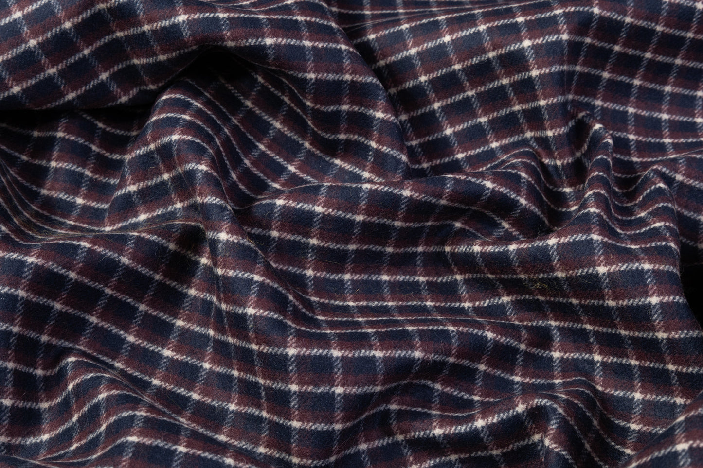 Double Faced Italian Wool Coating - Navy / Plum