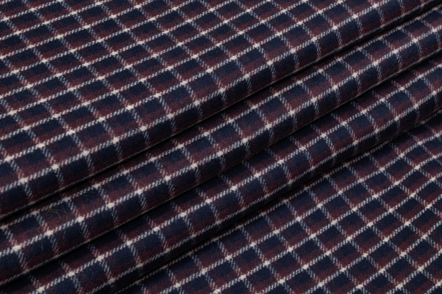 Double Faced Italian Wool Coating - Navy / Plum