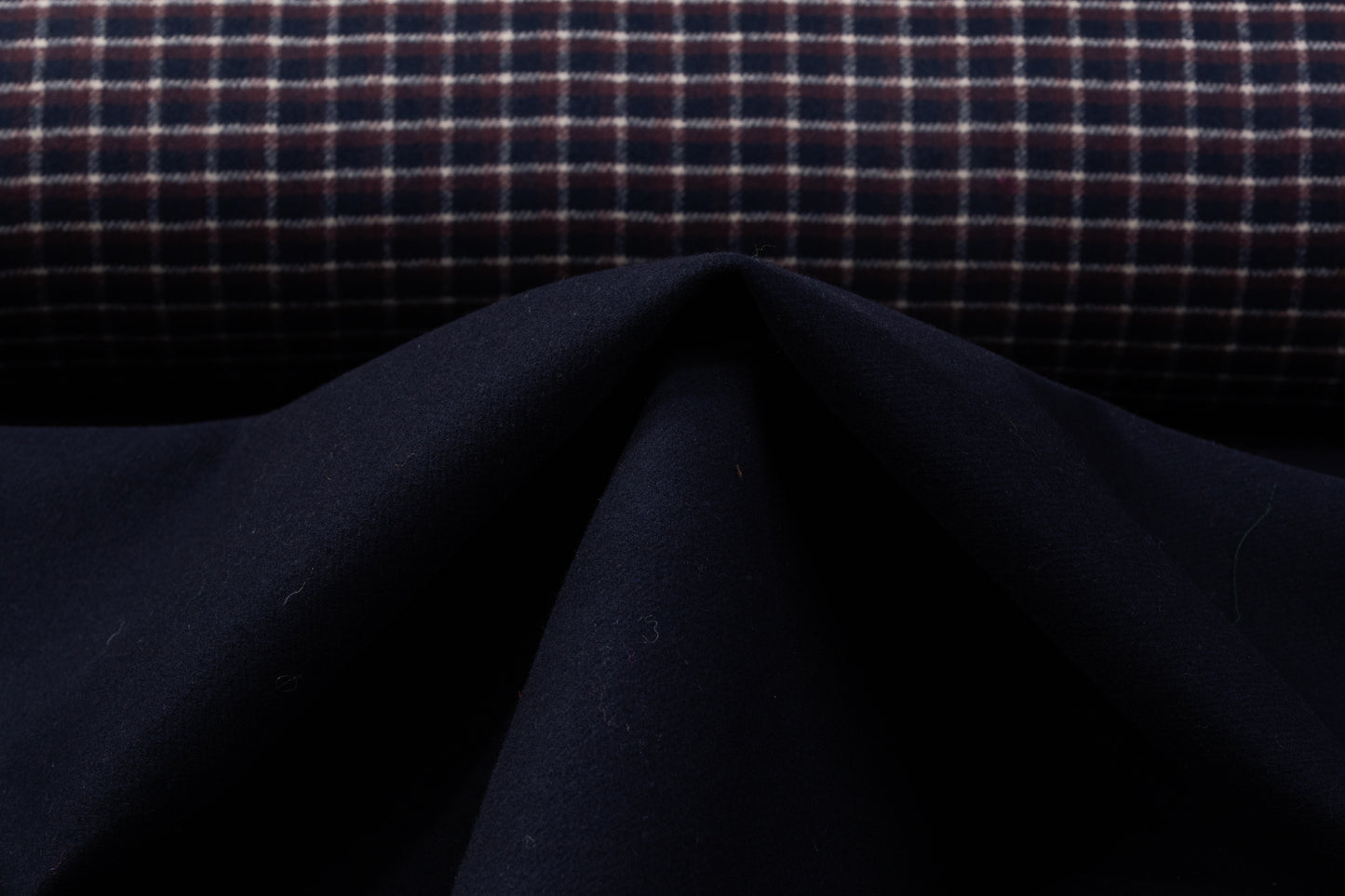 Double Faced Italian Wool Coating - Navy / Plum