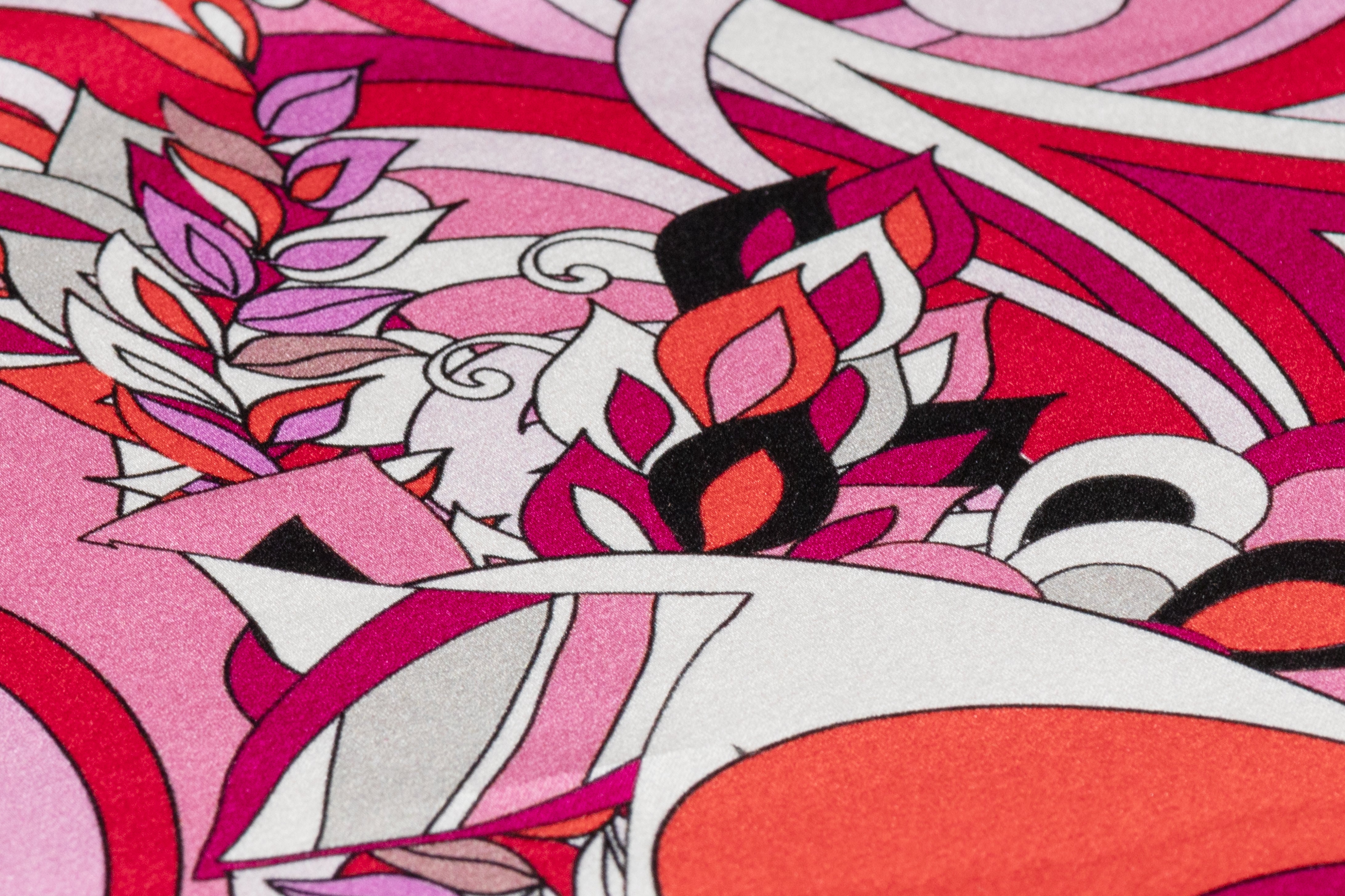 Floral Italian Silk Charmeuse - Magenta