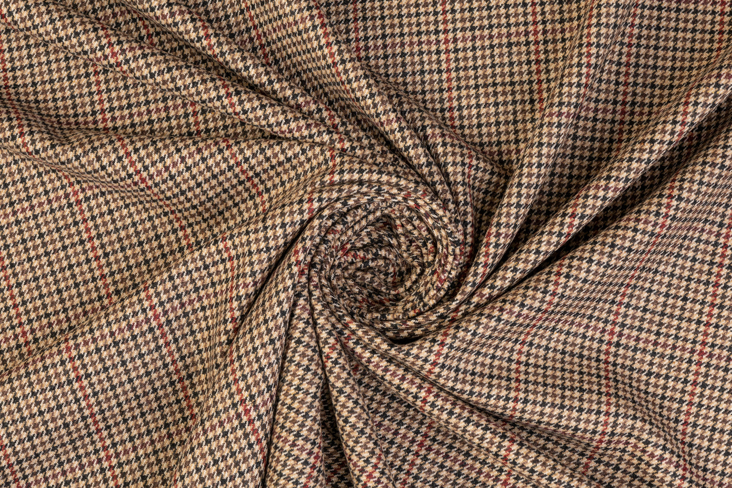 Houndstooth Wool Suiting - Brown