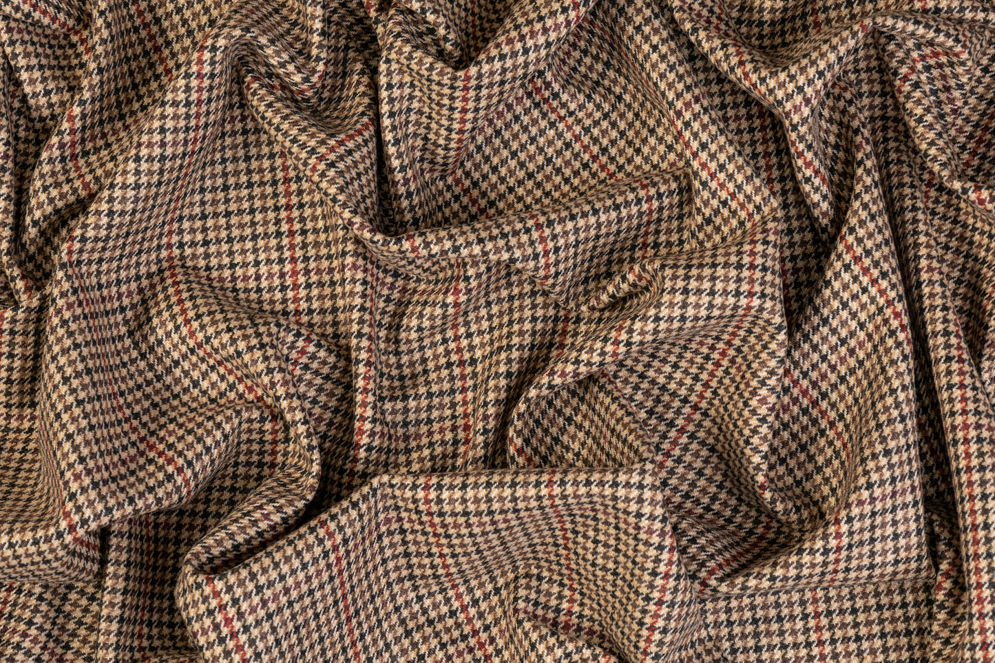 Houndstooth Wool Suiting - Brown