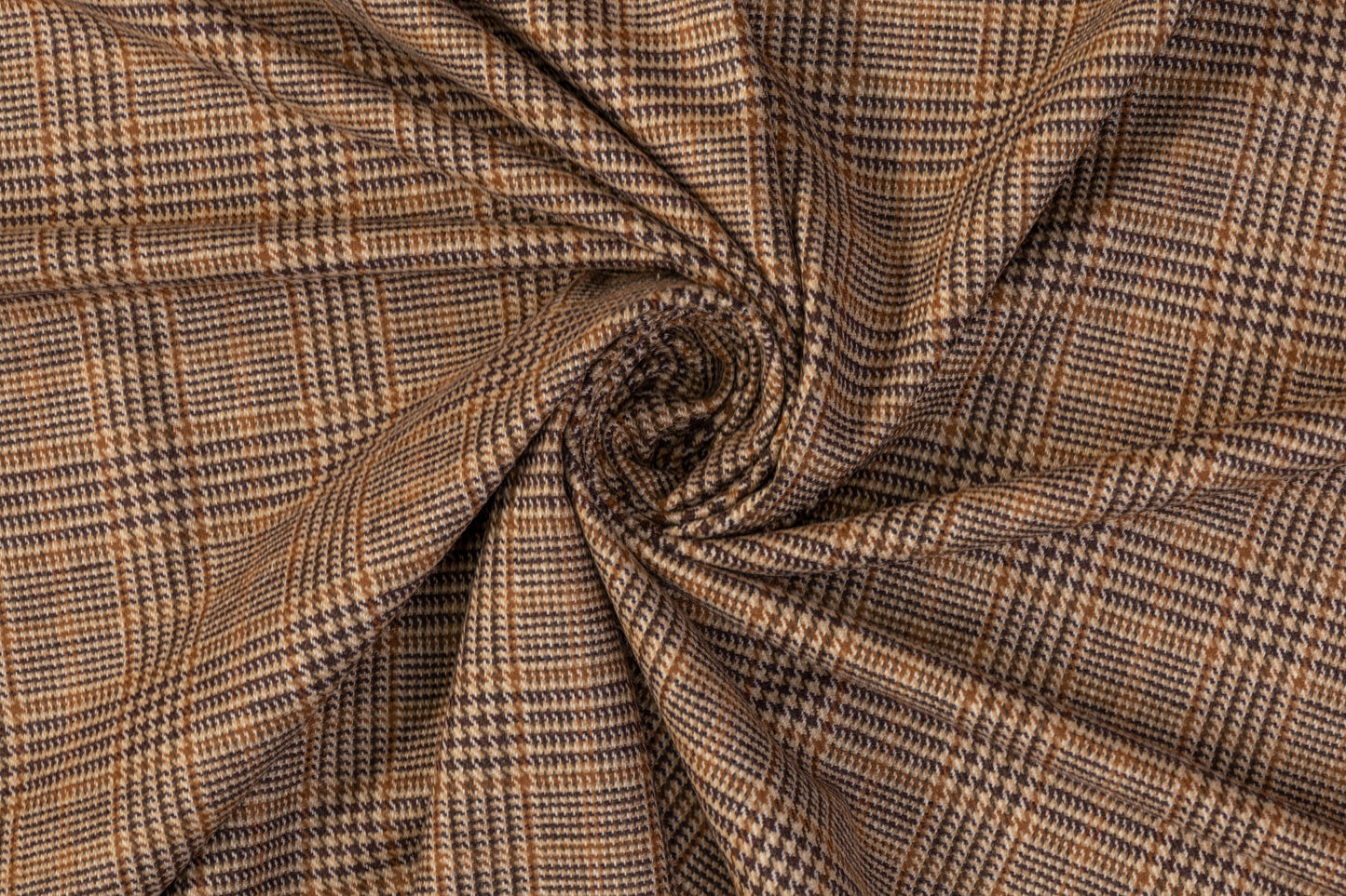 Glen Check Wool Suiting - Brown