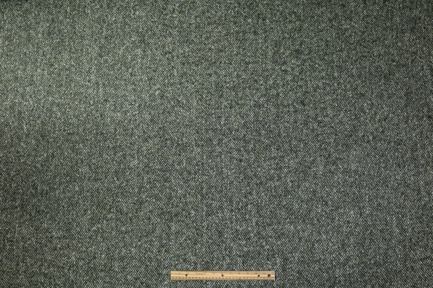 Italian Herringbone Wool Coating - Green