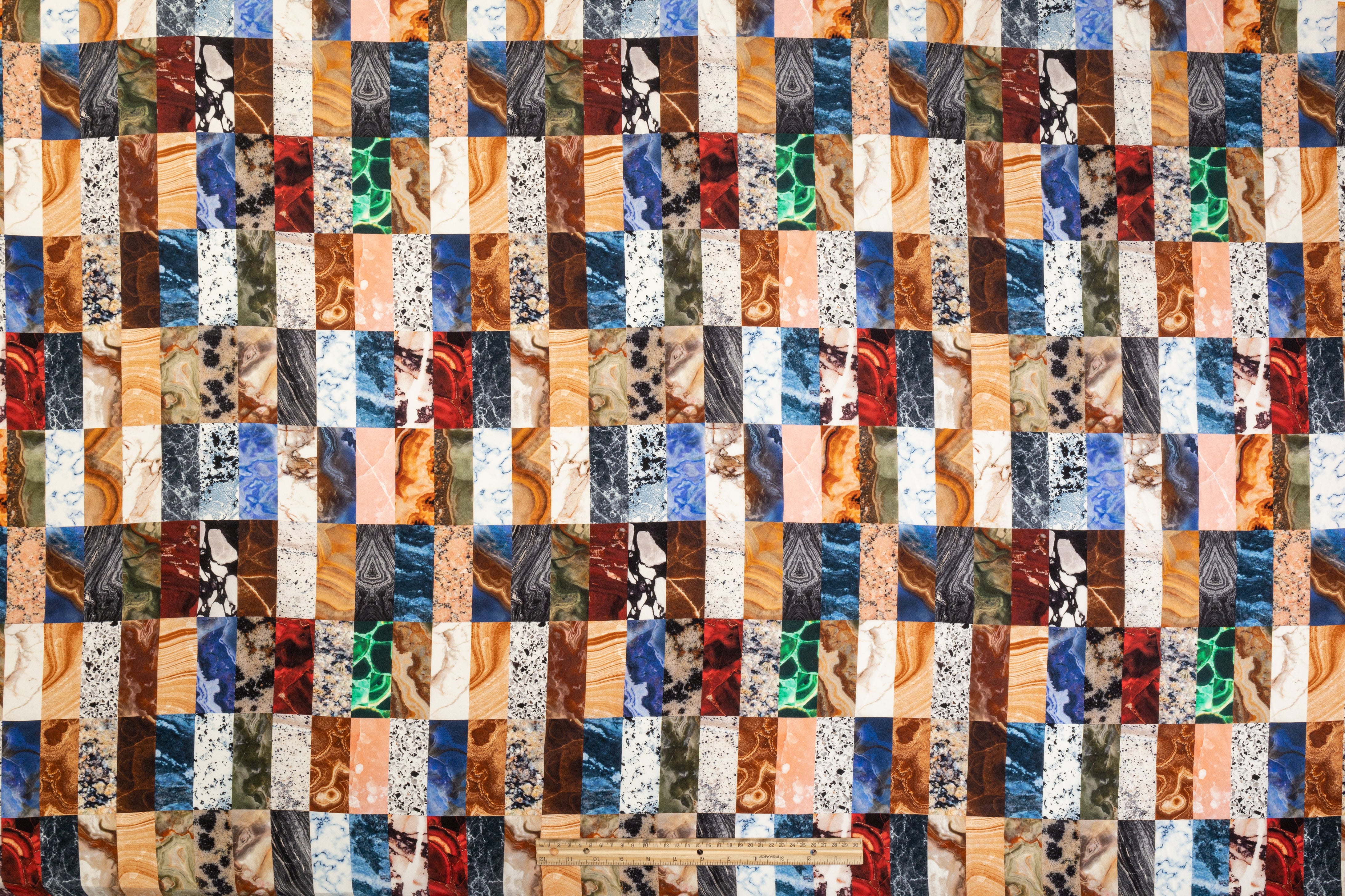 Rock Print Silk Crepe De Chine - Multicolor