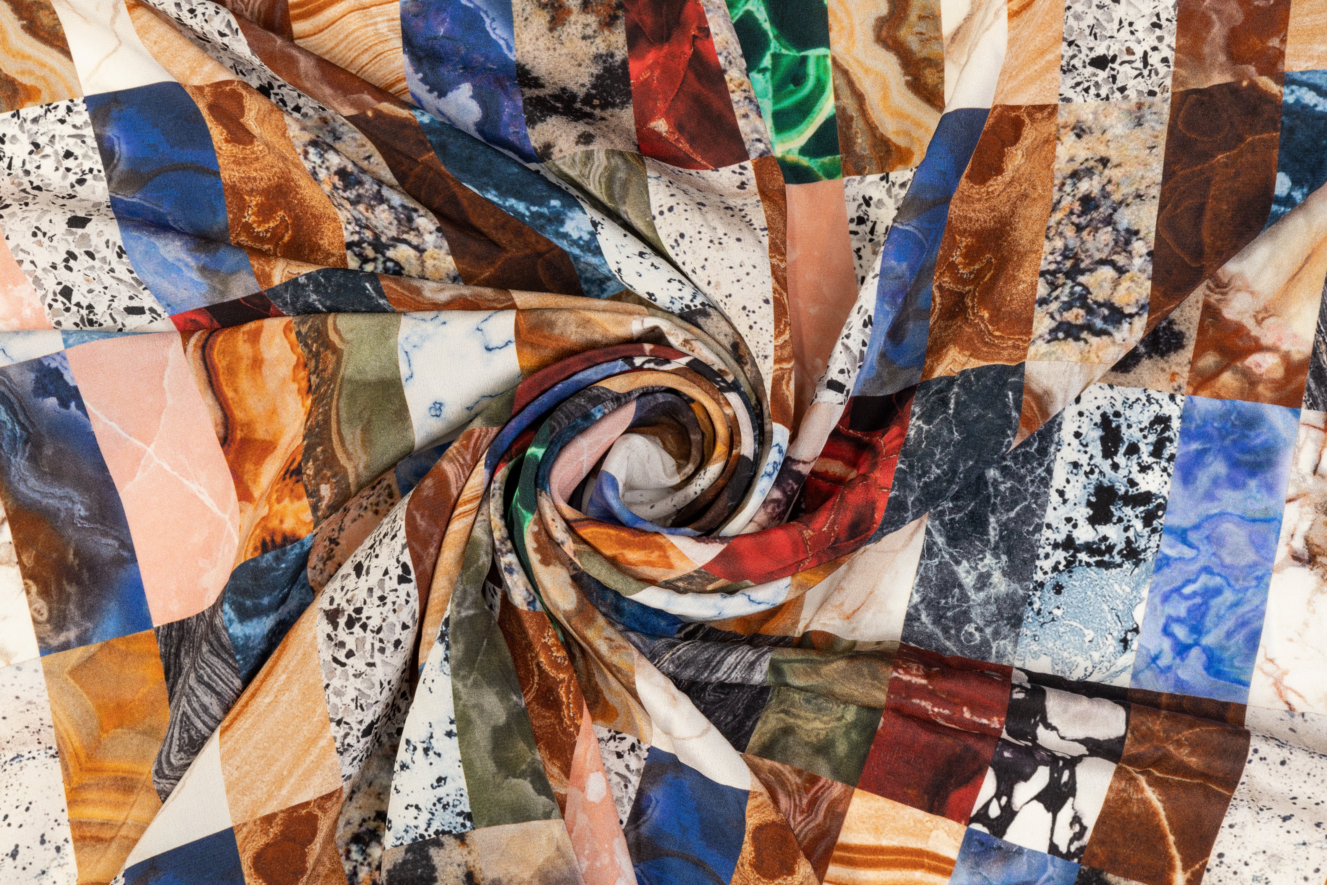 Rock Print Silk Crepe De Chine - Multicolor