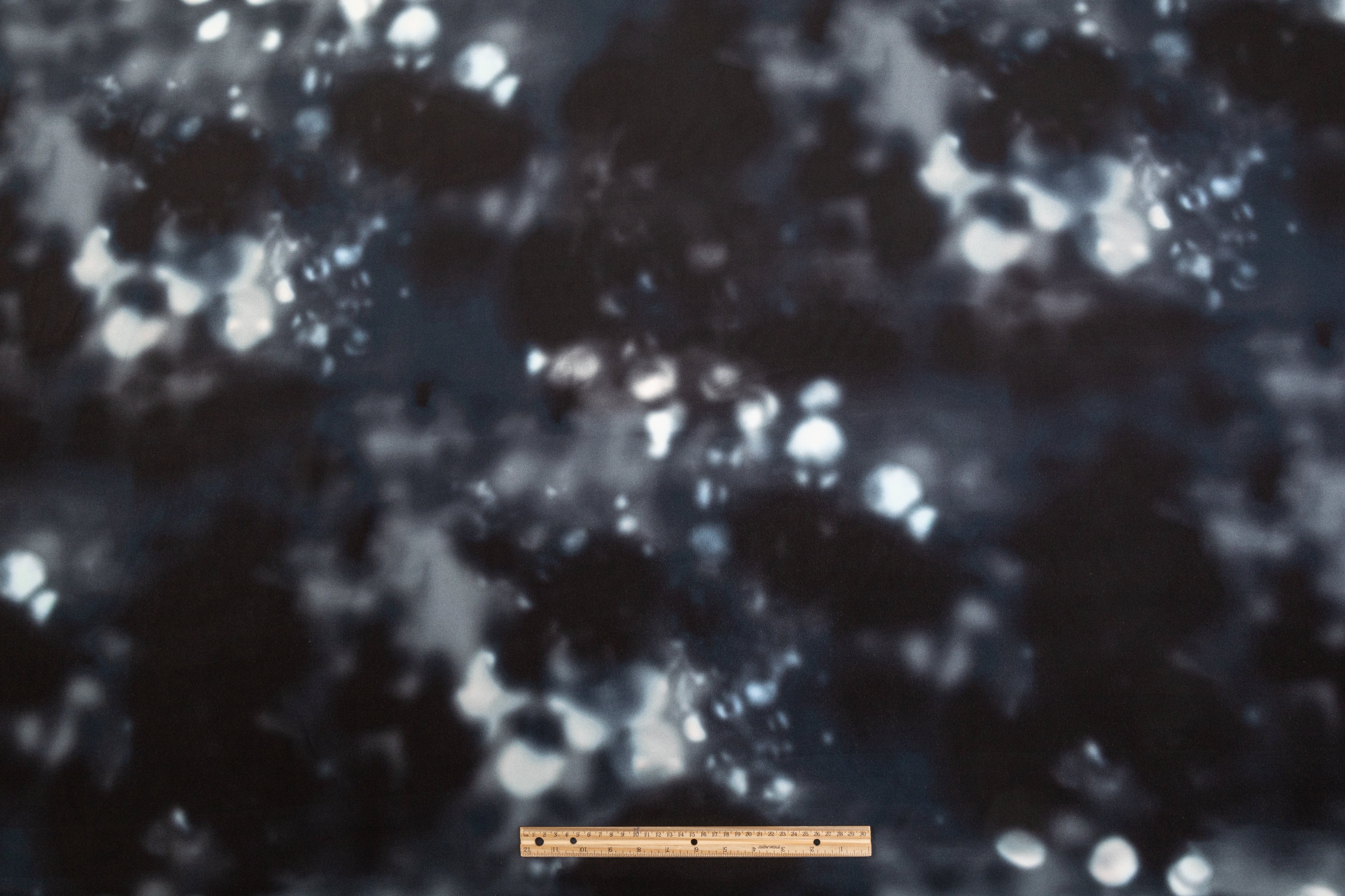 Abstract Silk Crepe De Chine - Black / Blue / White