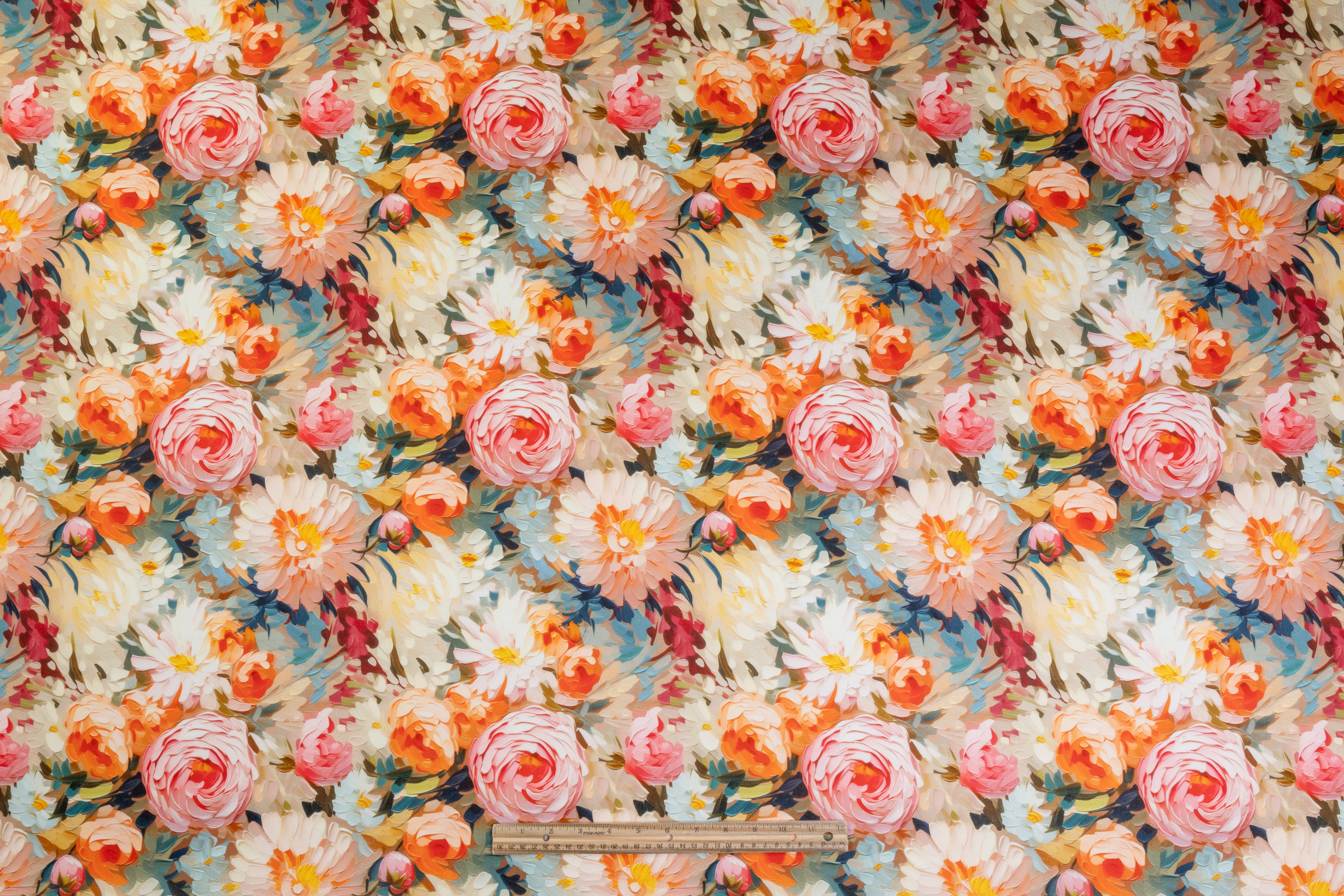 Floral Italian Cotton Crepe de Chine - Multicolor