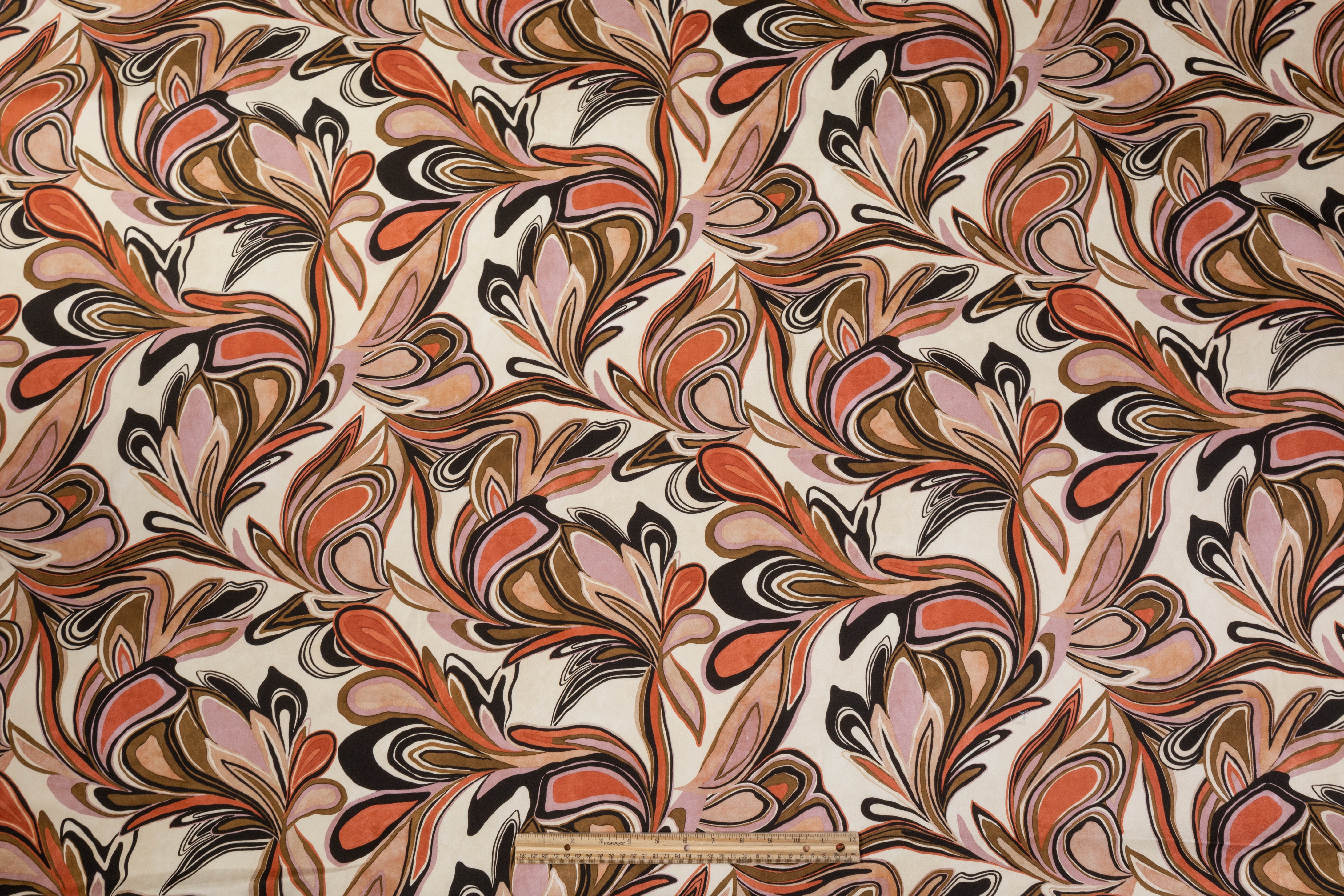 Abstract Italian Cotton Twill - Brown