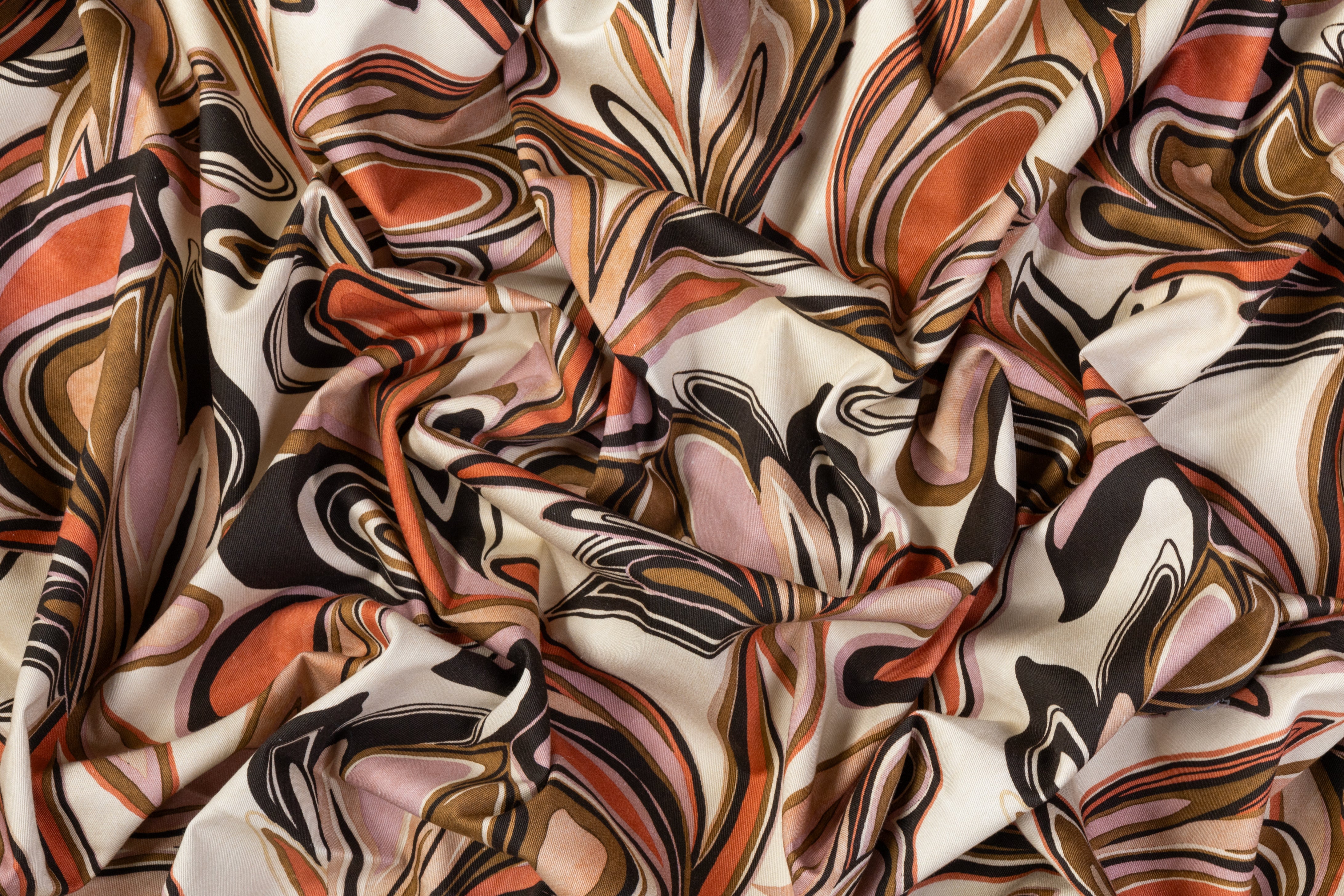 Abstract Italian Cotton Twill - Brown
