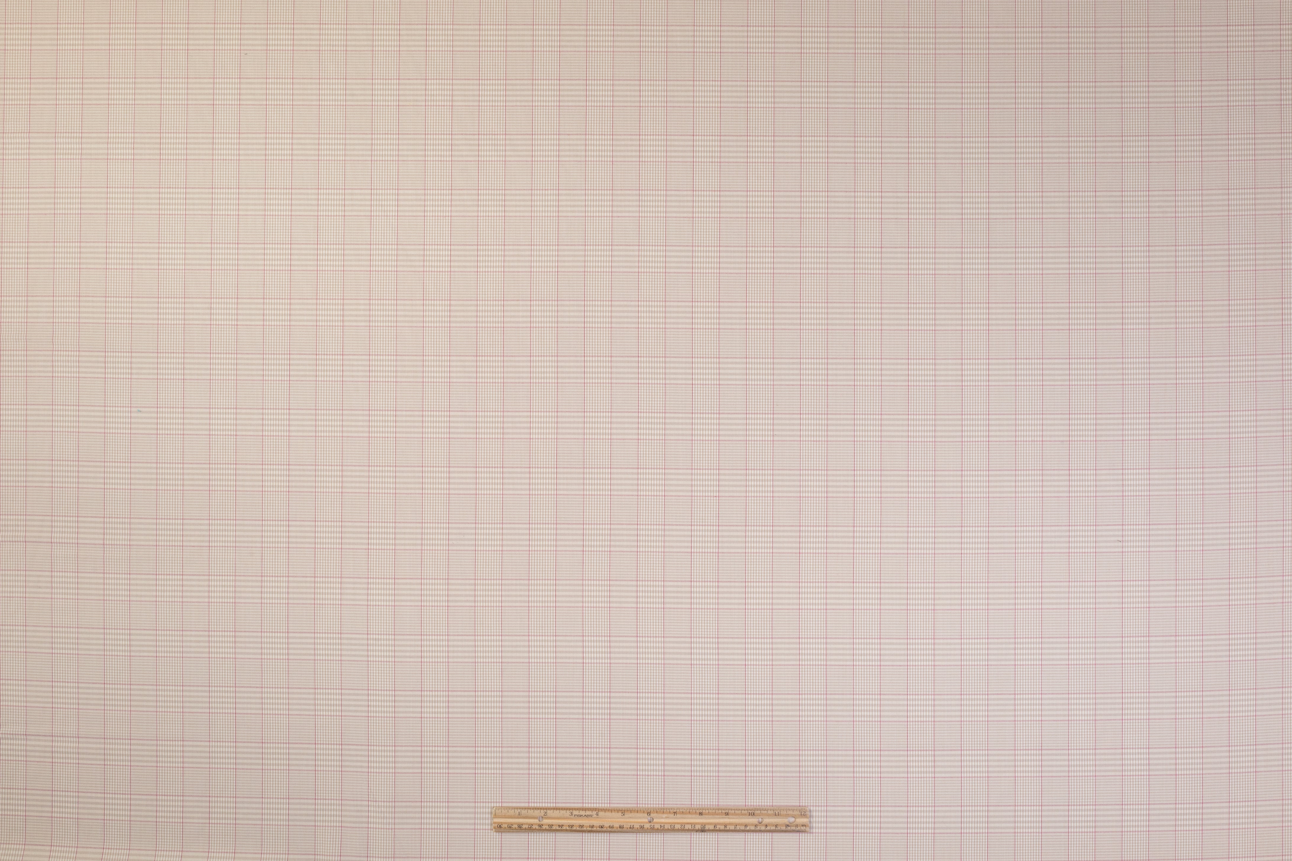 Checked Italian Wool Suiting - Beige / Magenta