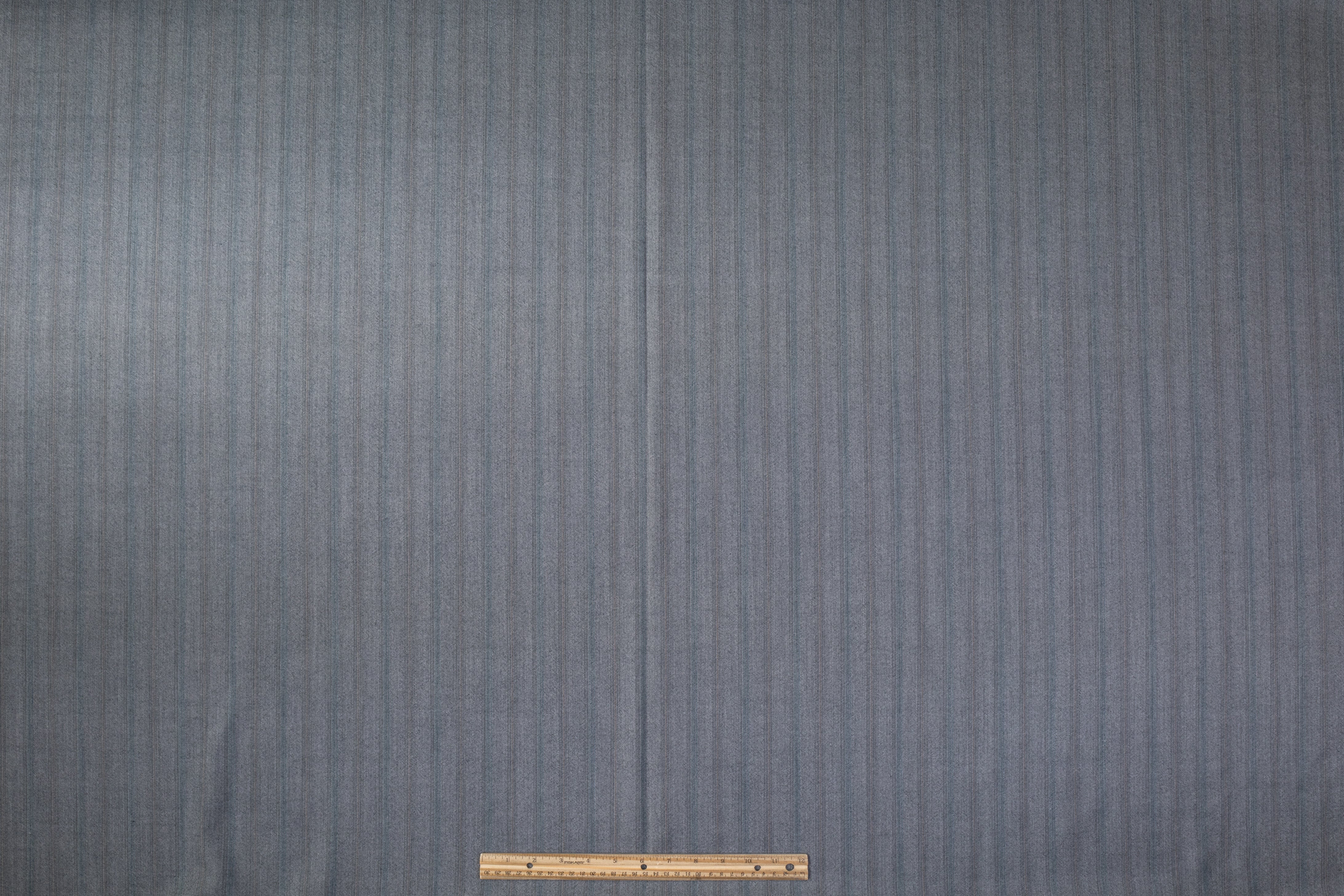 Striped Italian Wool Blend Suiting - Gray