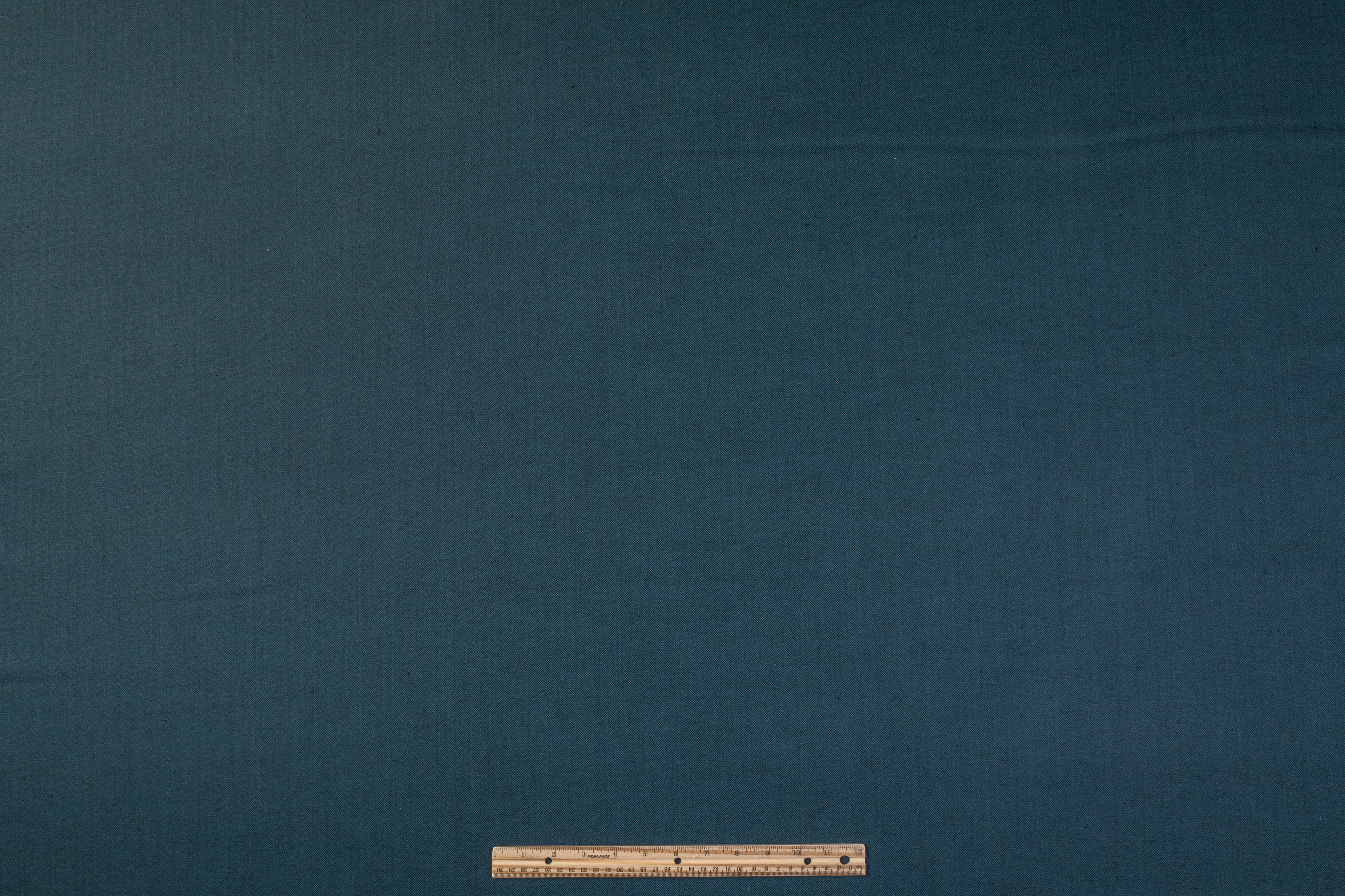 Herringbone Italian Wool Linen Suiting - Teal