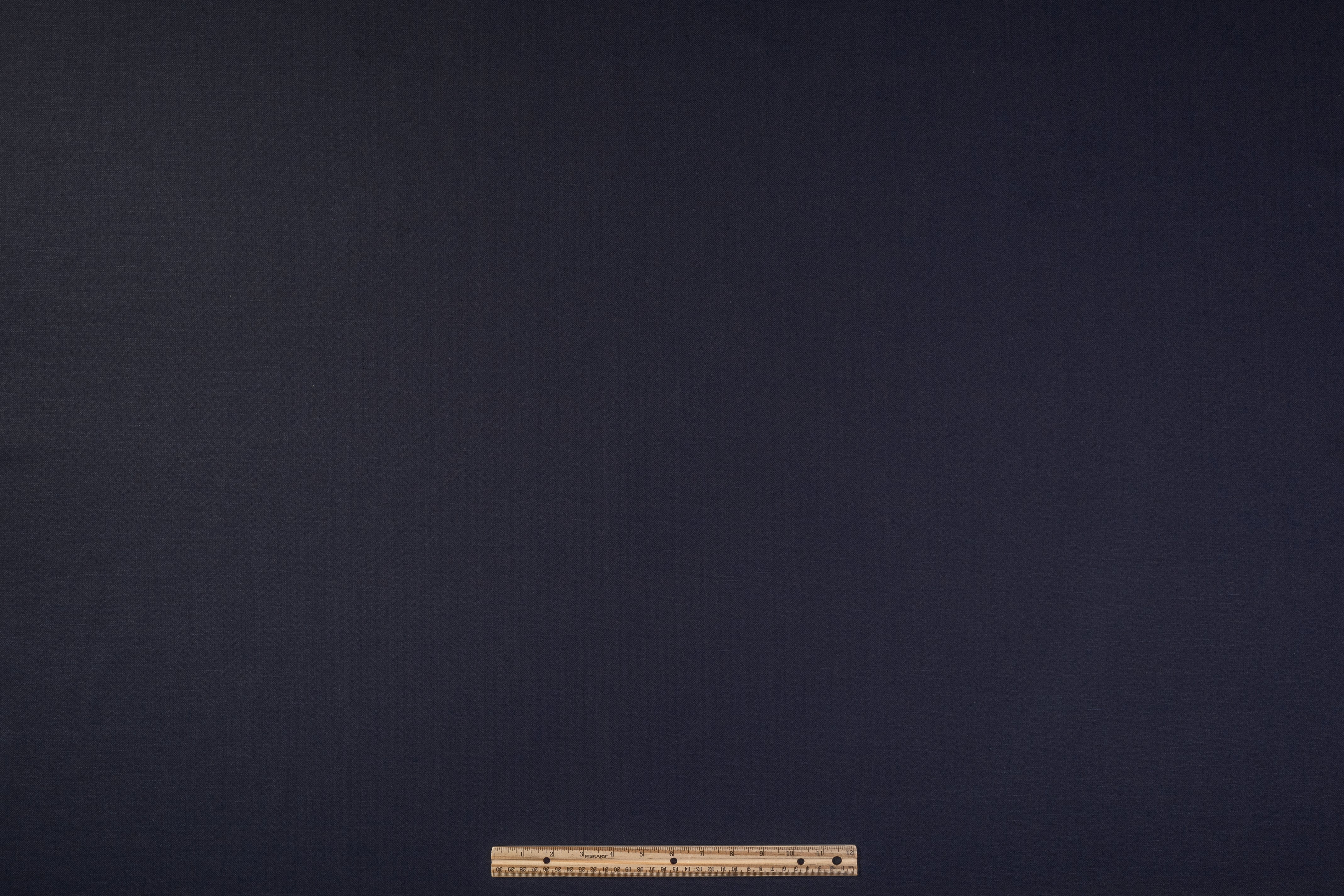 Herringbone Italian Wool Linen Suiting - Navy
