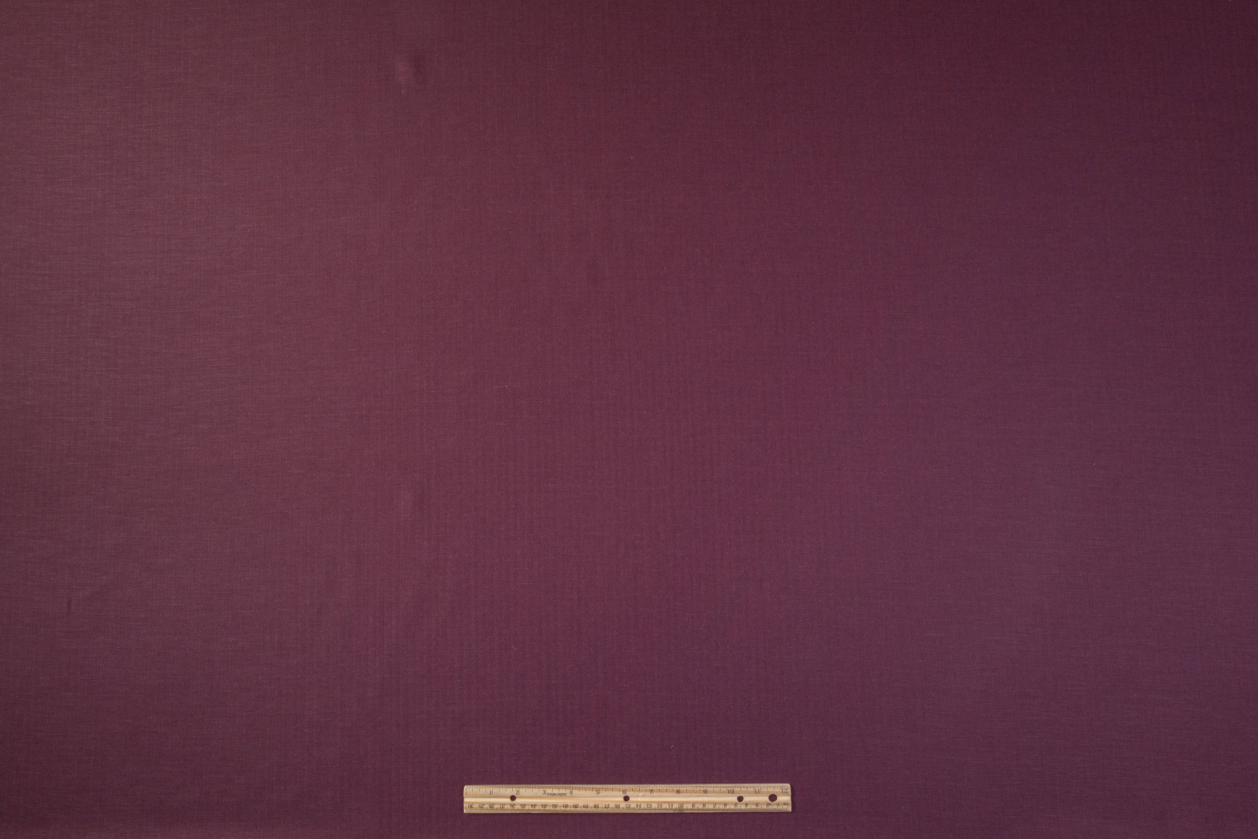 Herringbone Italian Wool Linen Suiting - Burgundy