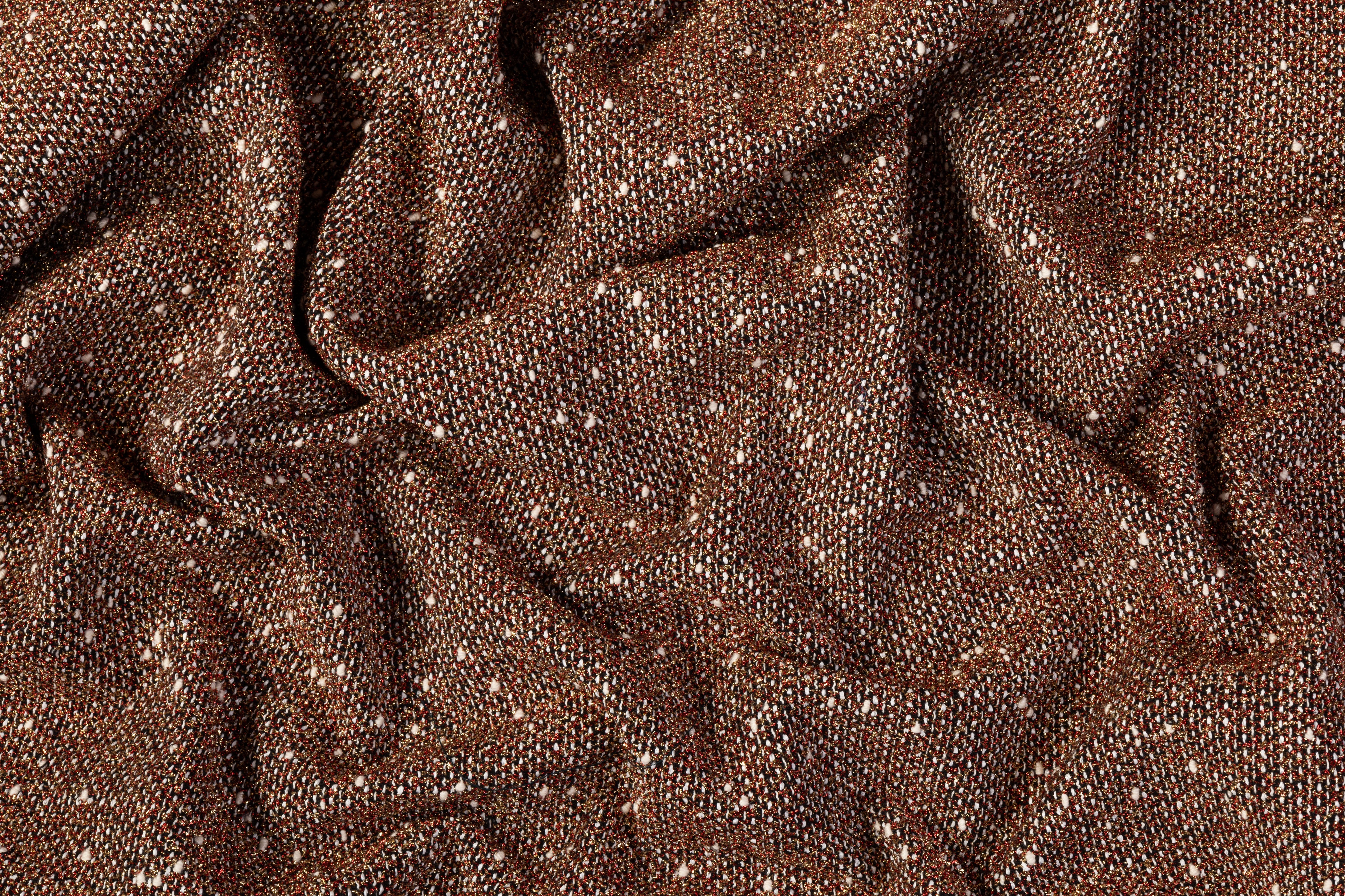 Metallic Italian Tweed Boucle - Red / Gold