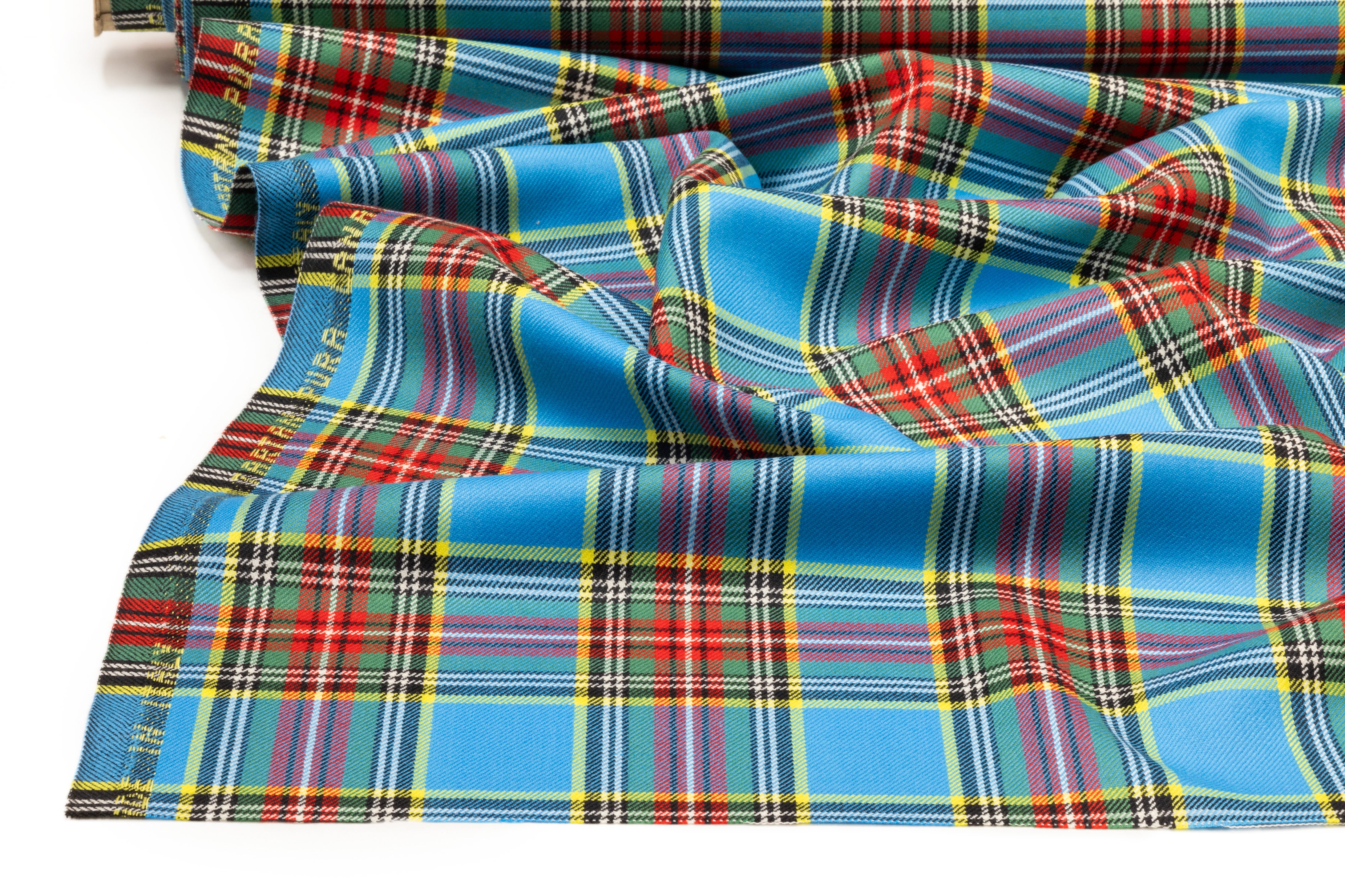 Tartan Italian Wool Suiting - Blue / Red / Green / Yellow