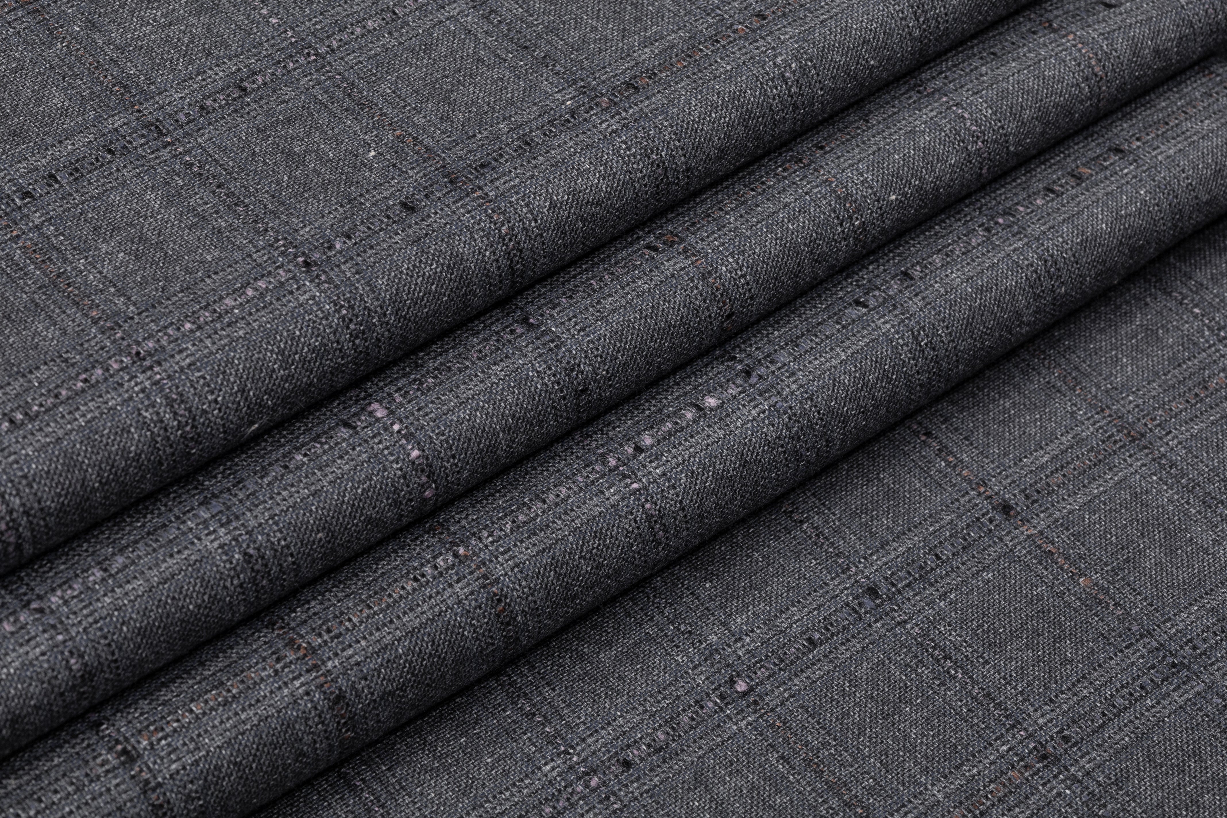 Reda - Checked Italian Cotton Wool Suiting - Gray / Blue