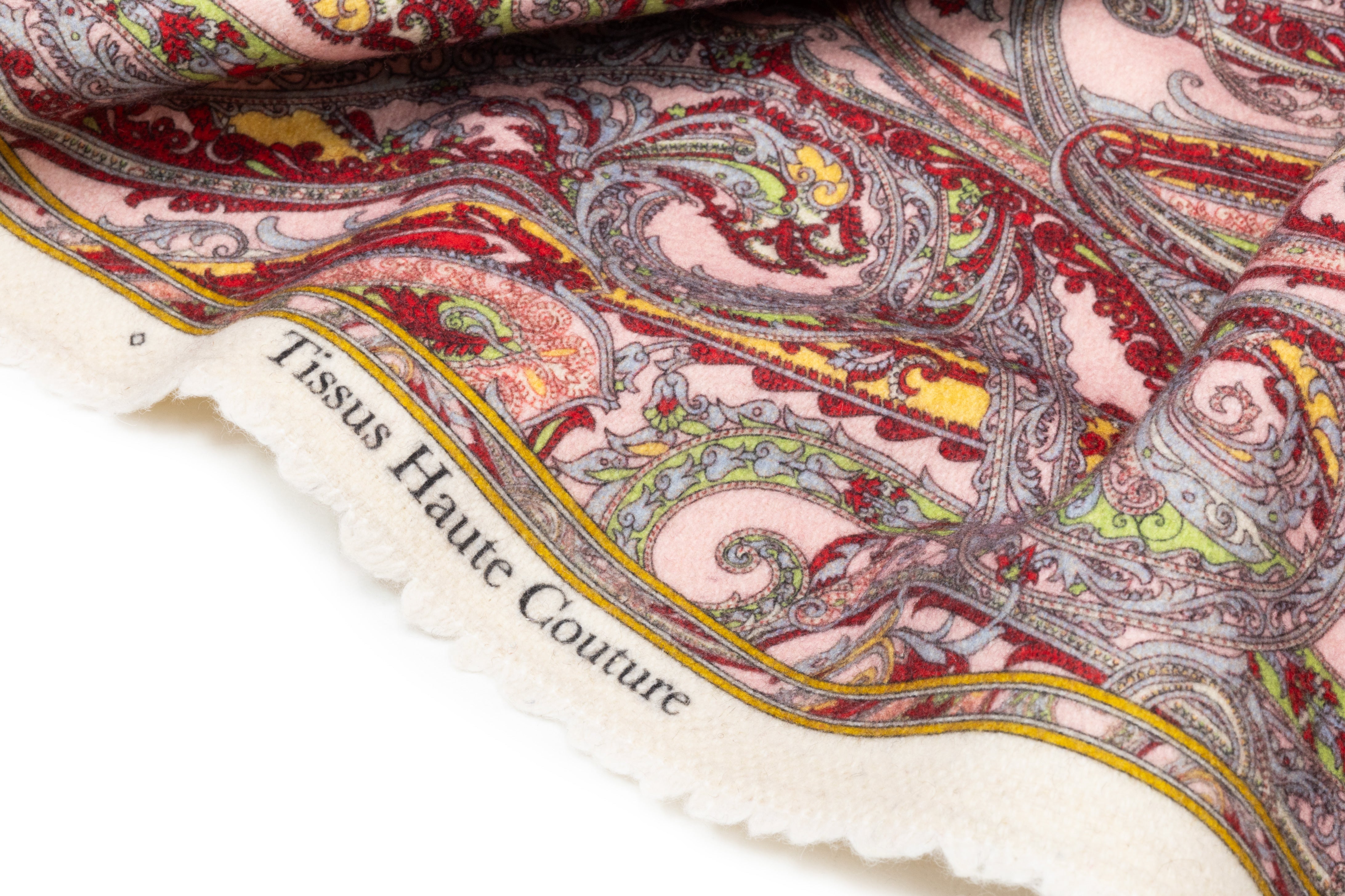 Paisley Italian Wool Blend Coating - Pink / Red