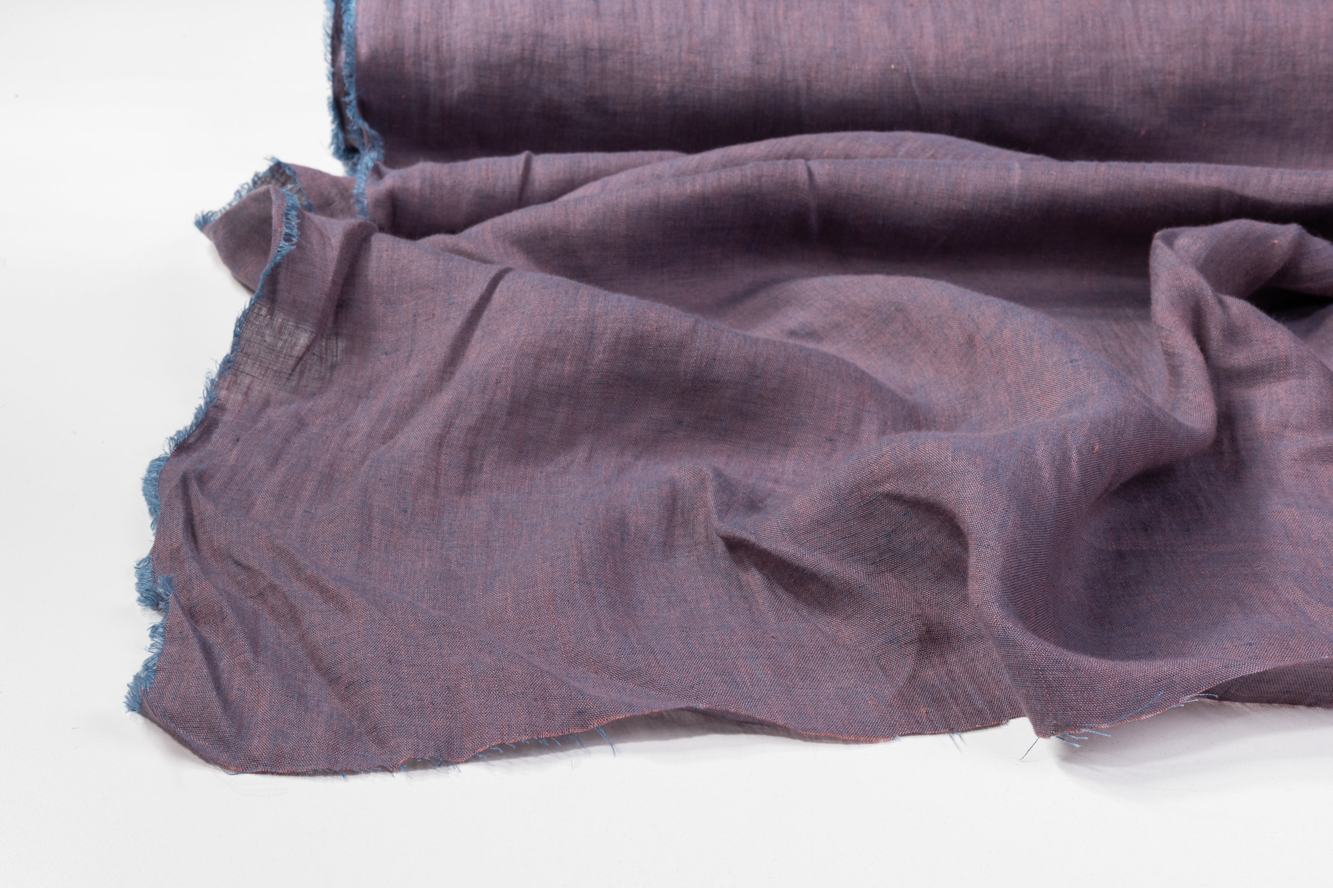 Two Tone Italian Linen - Mauve / Blue