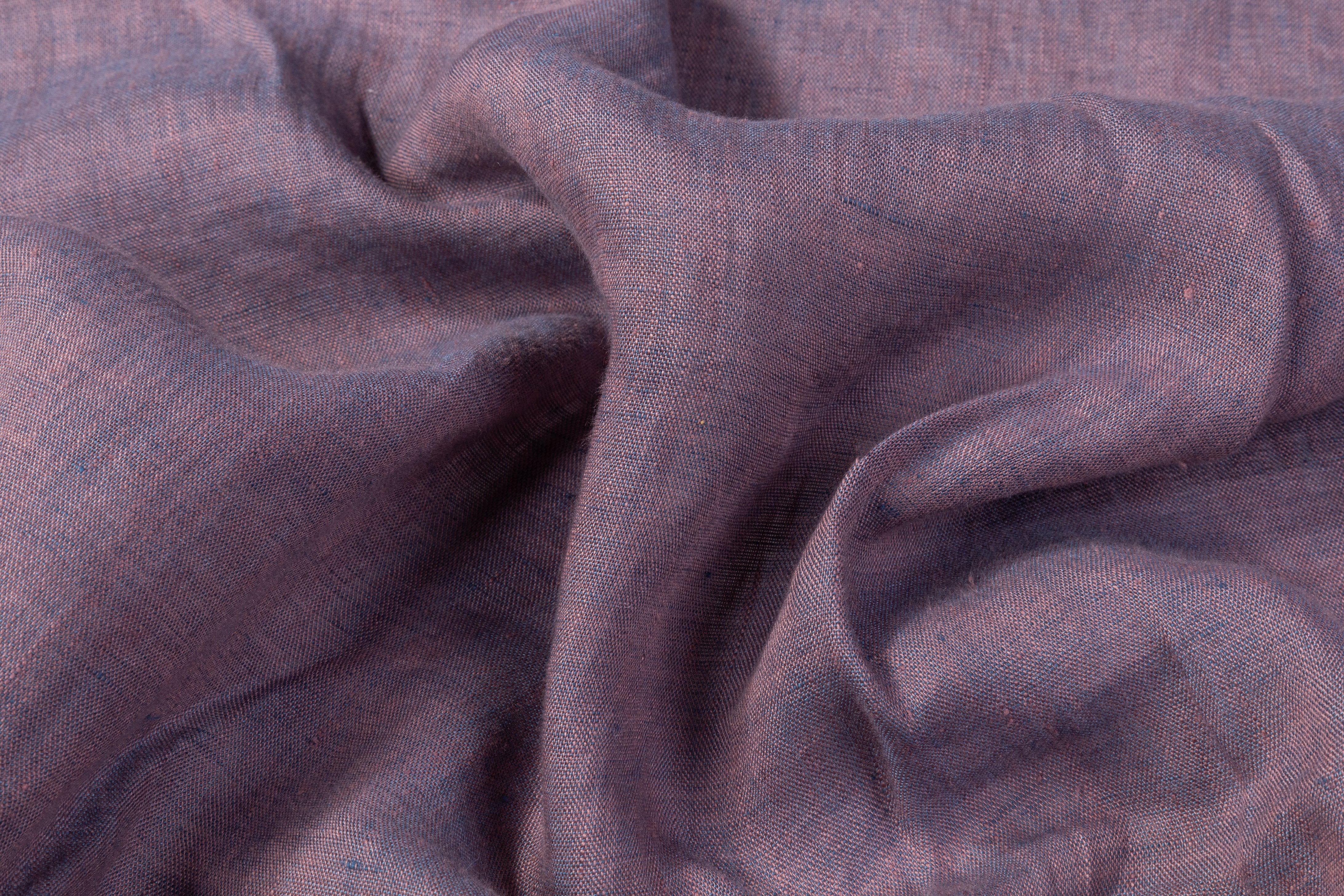 Two Tone Italian Linen - Mauve / Blue