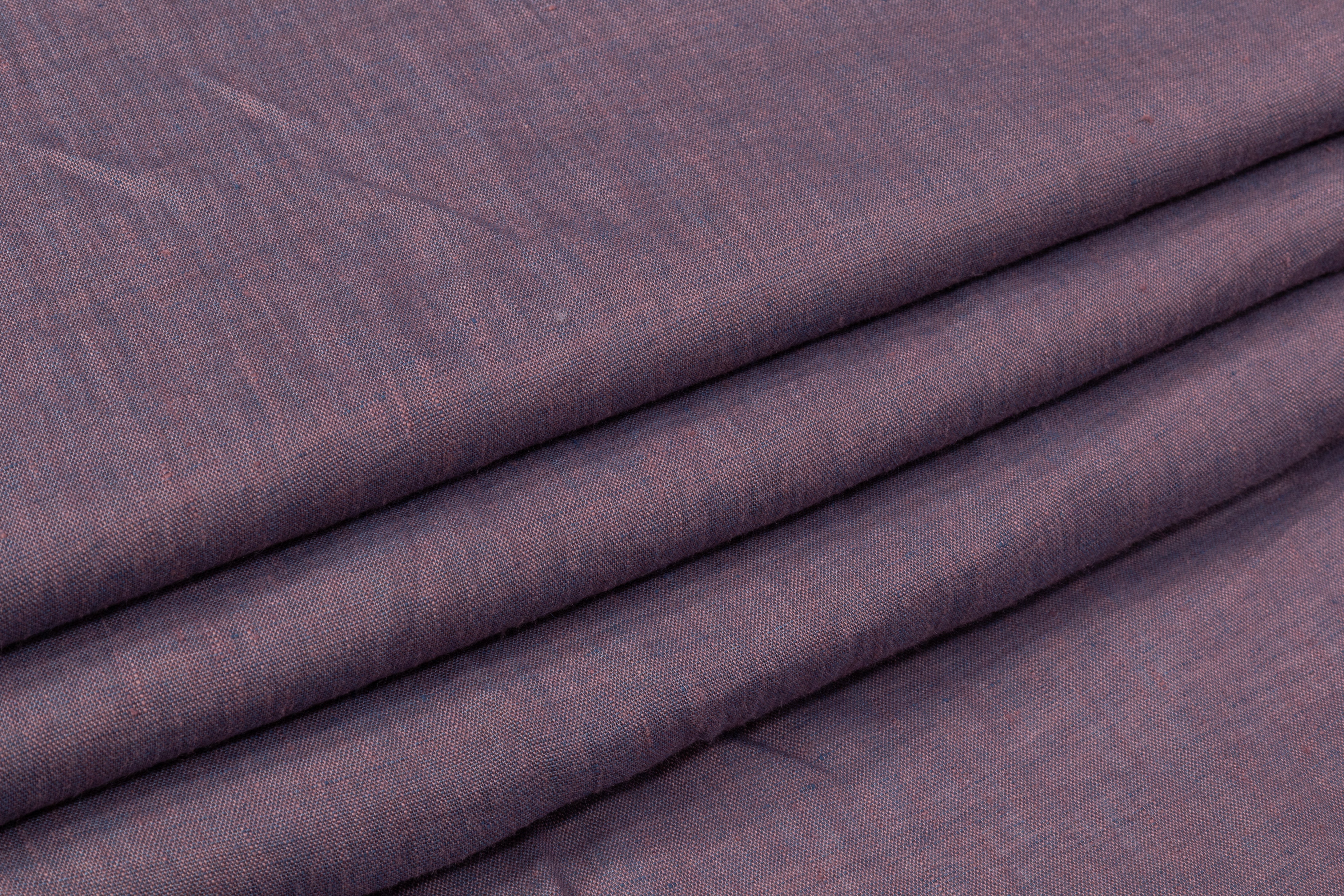 Two Tone Italian Linen - Mauve / Blue