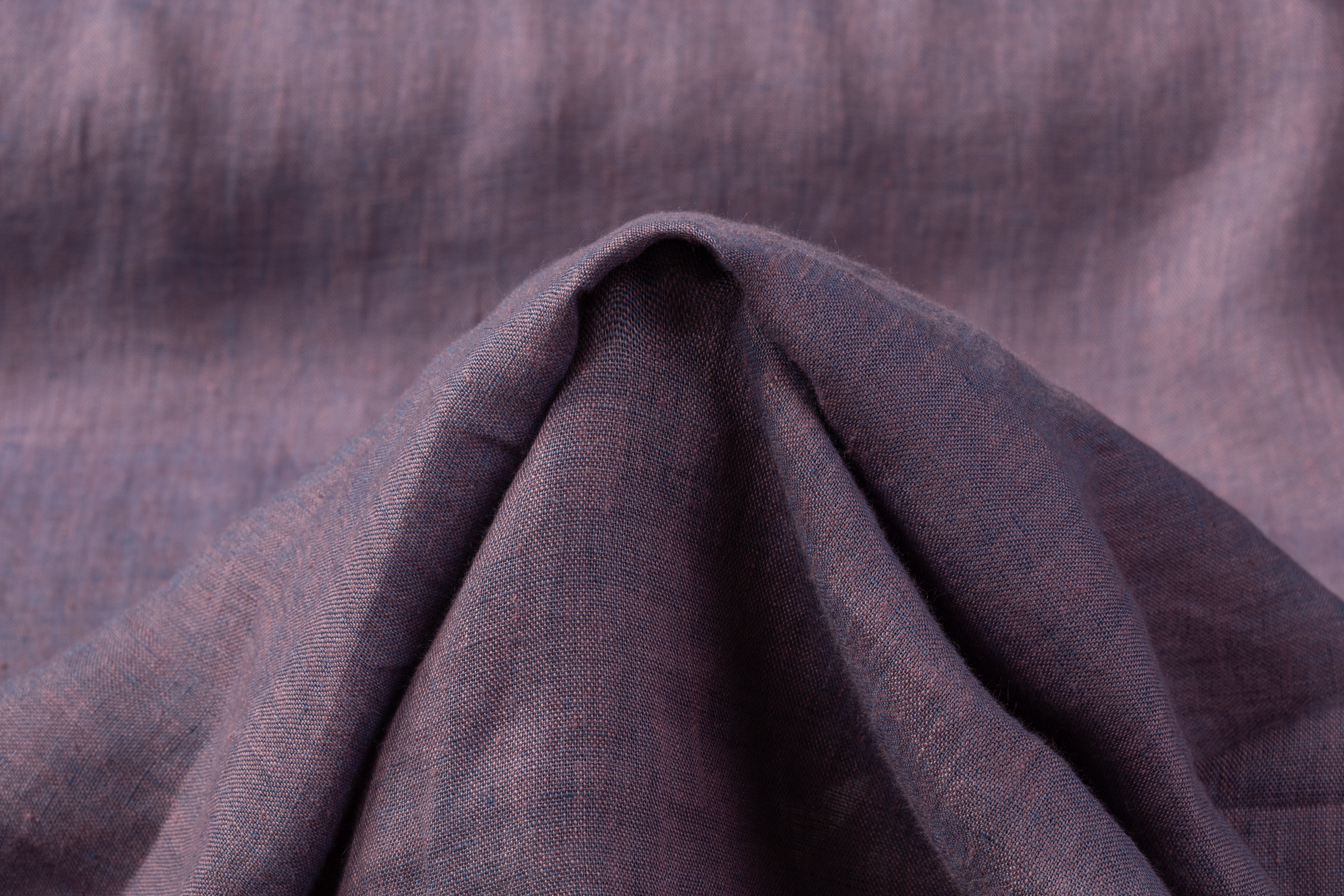 Two Tone Italian Linen - Mauve / Blue