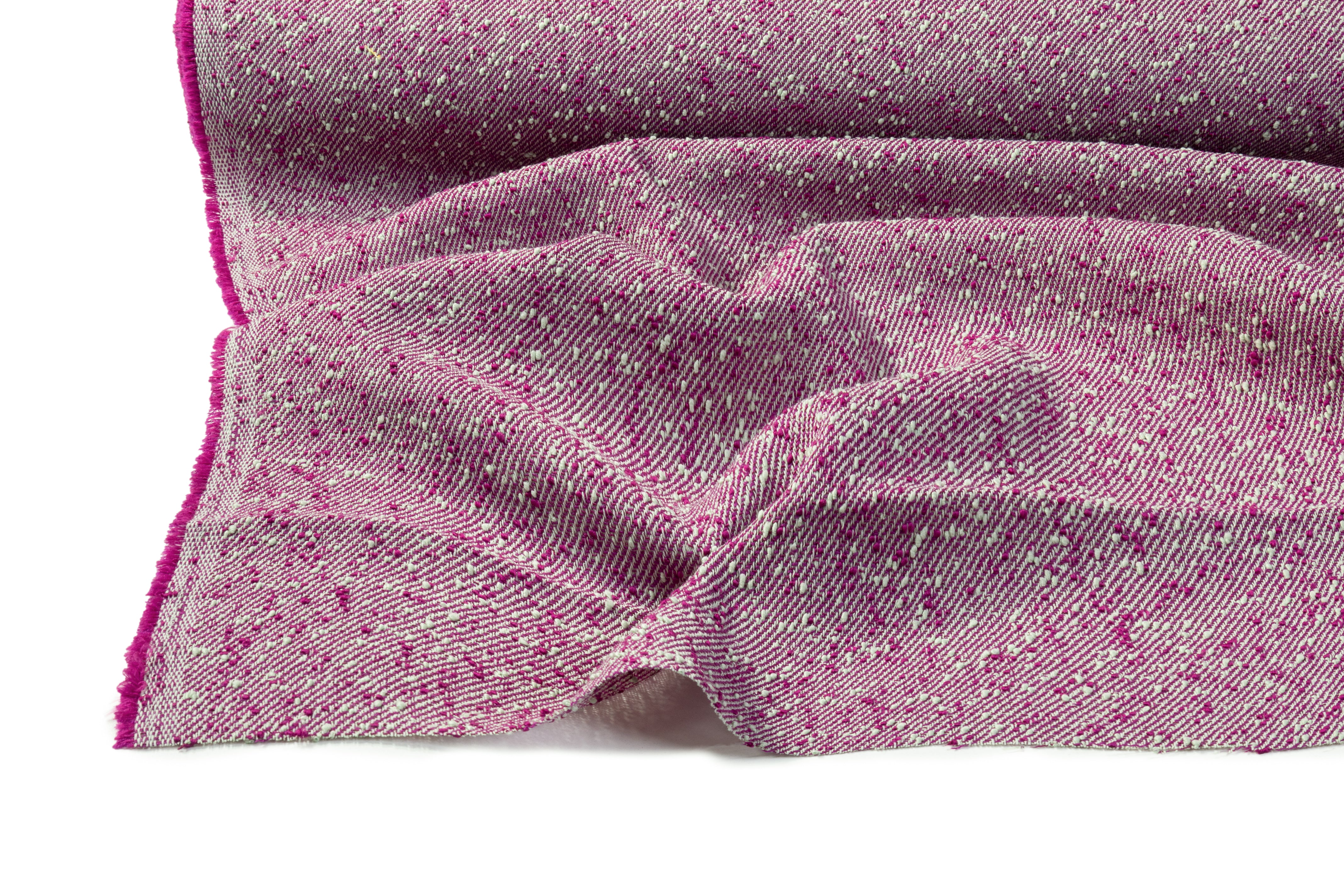 Textured Italian Wool Blend Twill - Fuchsia / Mint Green