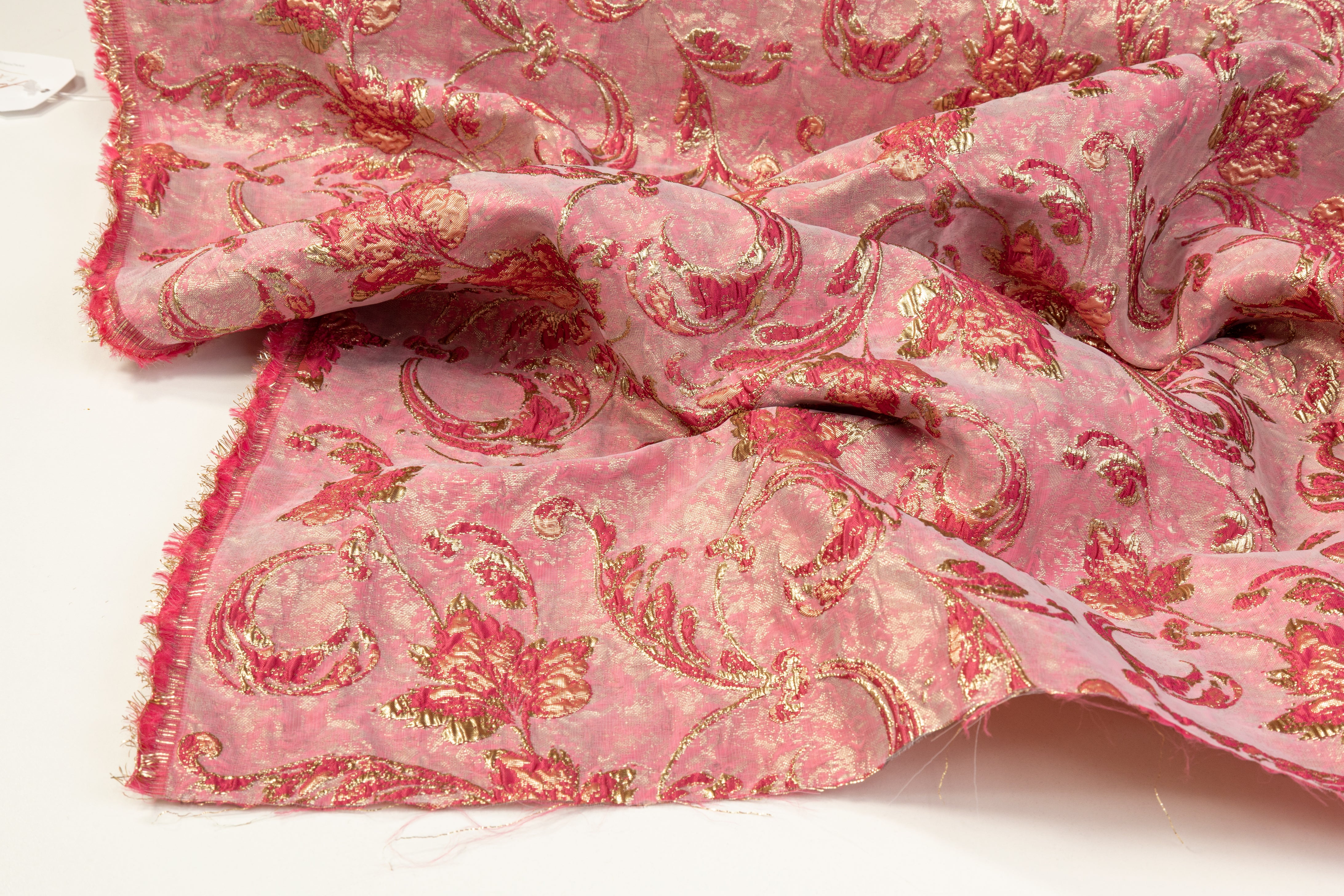 Double Faced Metallic Brocade - Magenta / Gold