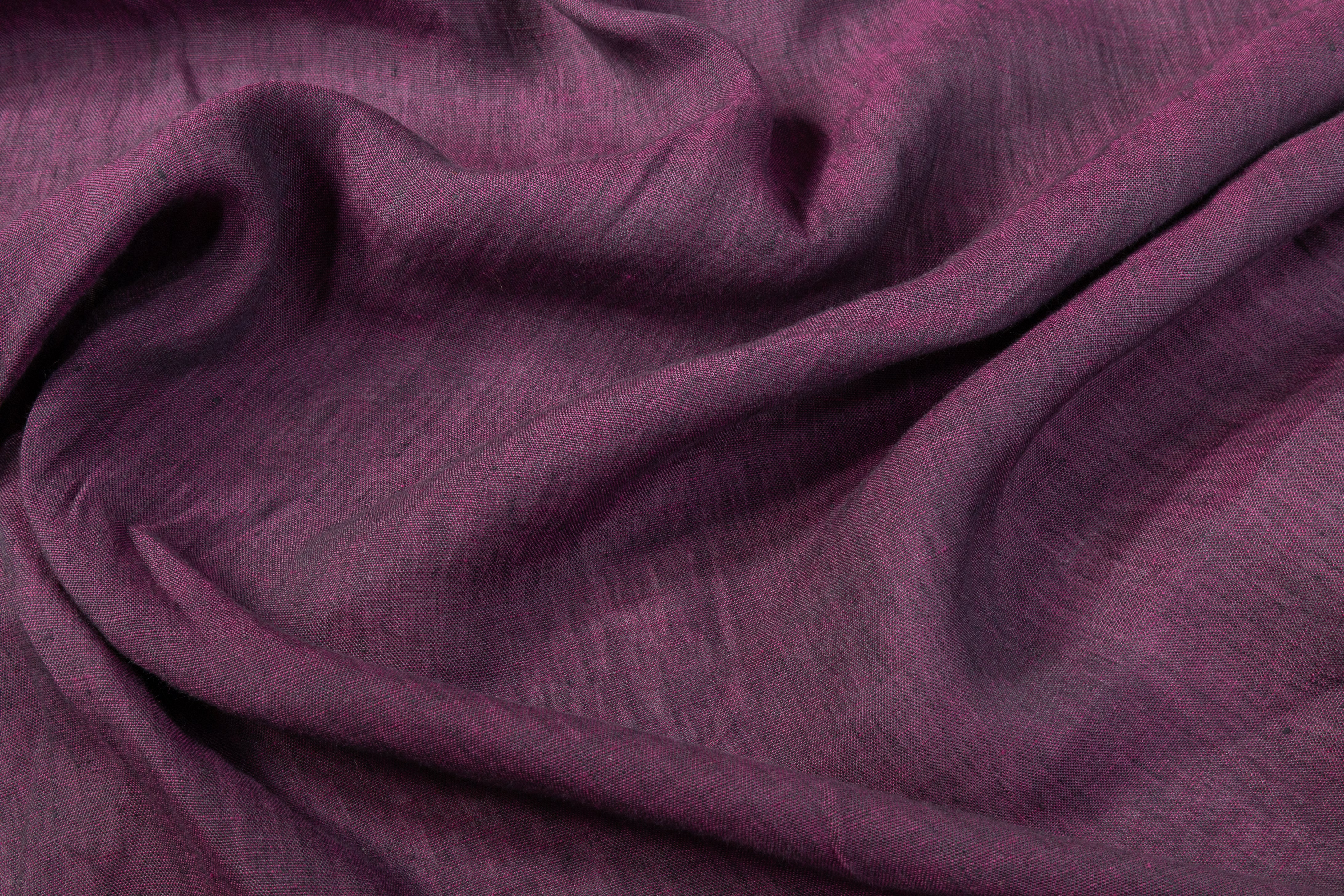 Iridescent Italian Linen - Fuchsia / Gray