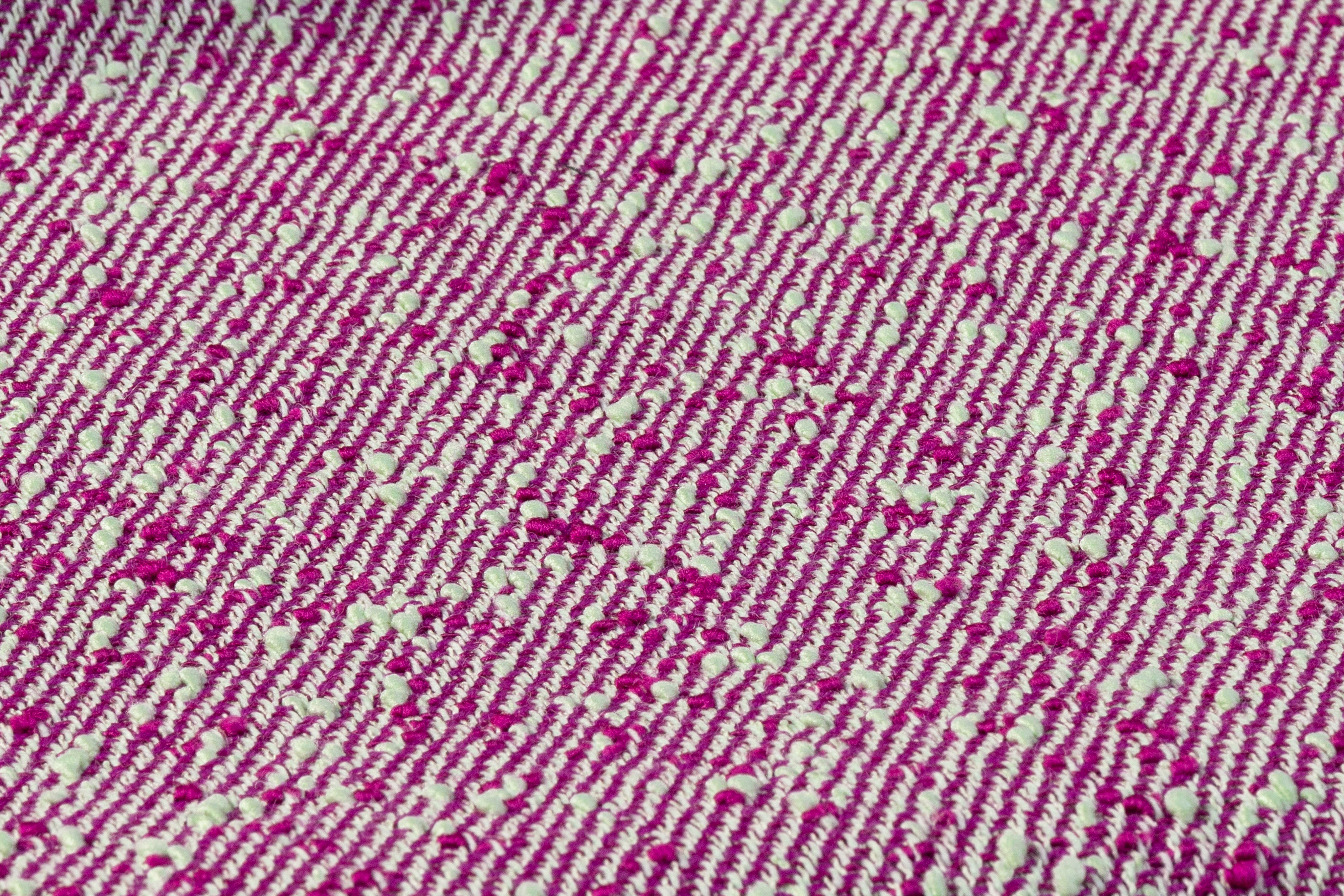 Textured Italian Wool Blend Twill - Fuchsia / Mint Green