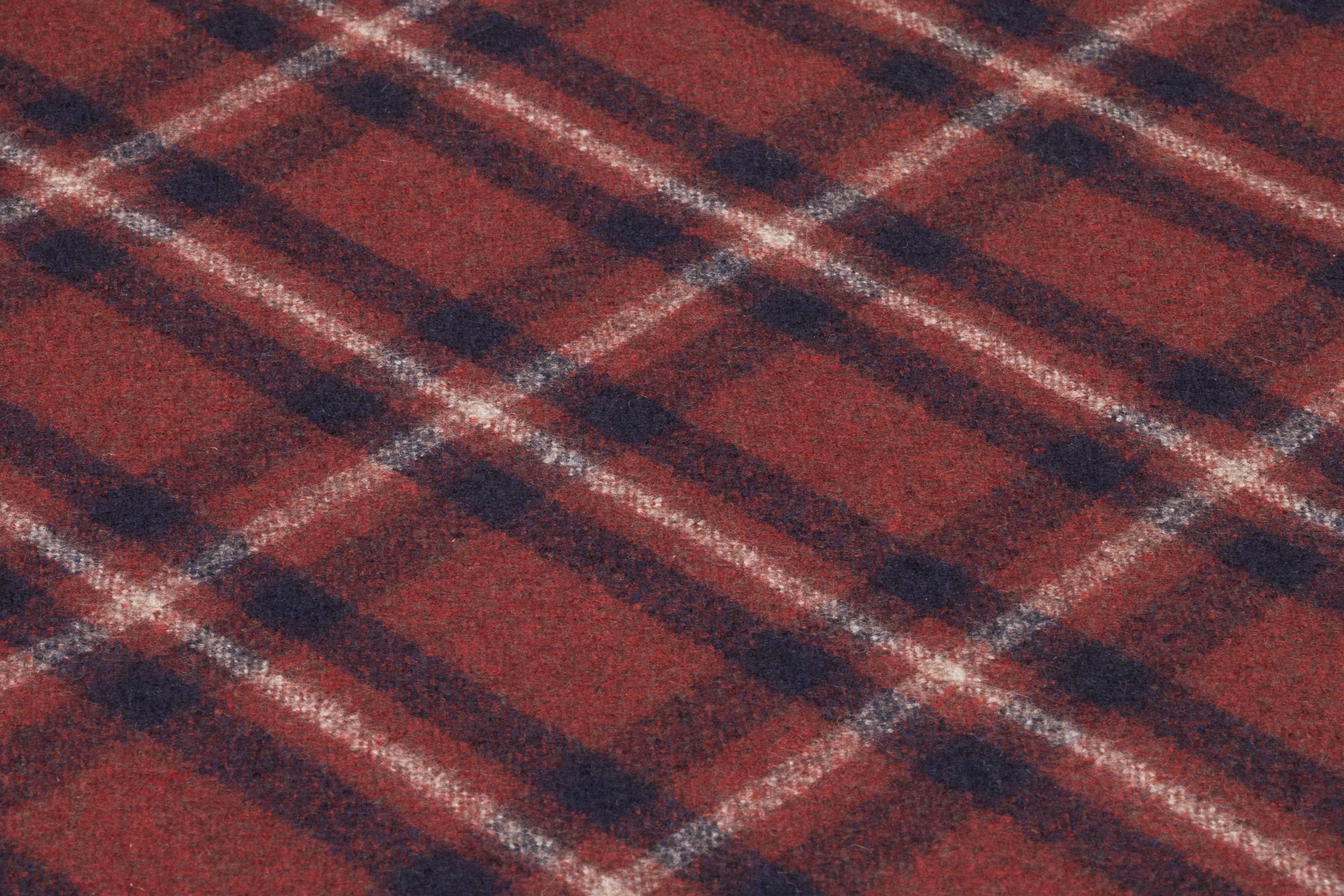 Tallia di Delfino - Plaid Micro Twist Wool Suiting - Brick Red / Navy