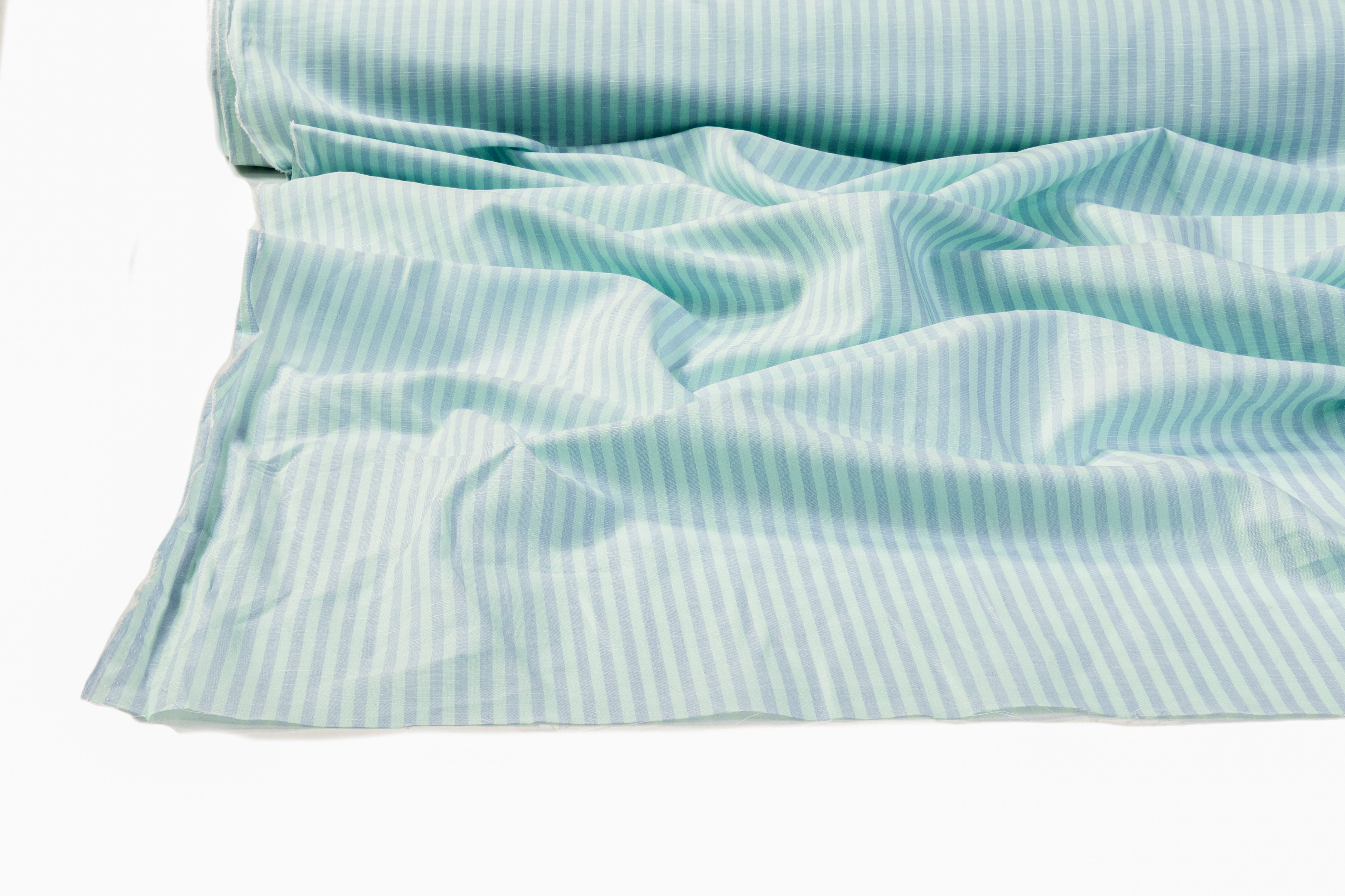 Striped Italian Handkerchief Linen - Mint Green / Lavender