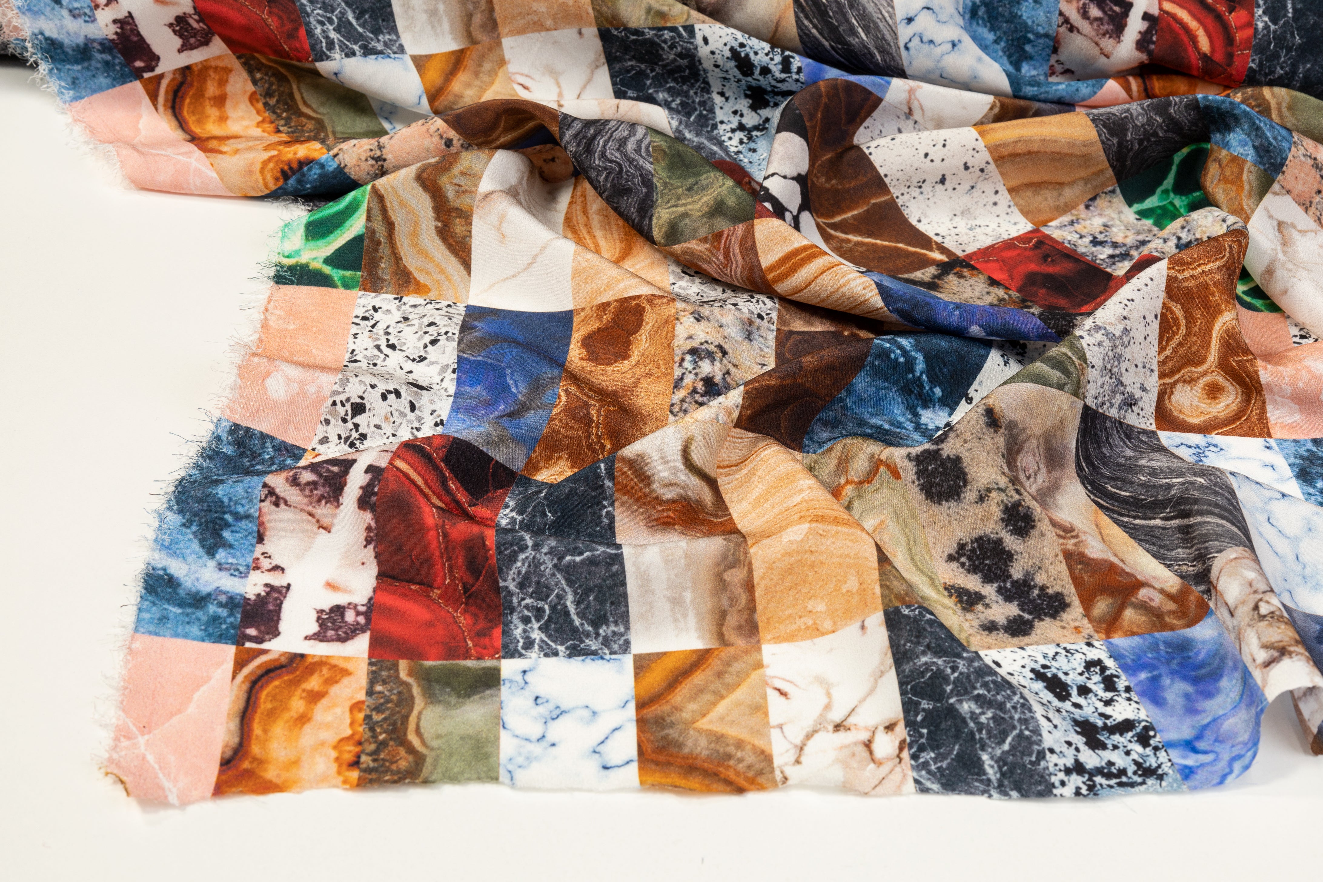 Rock Print Silk Crepe De Chine - Multicolor