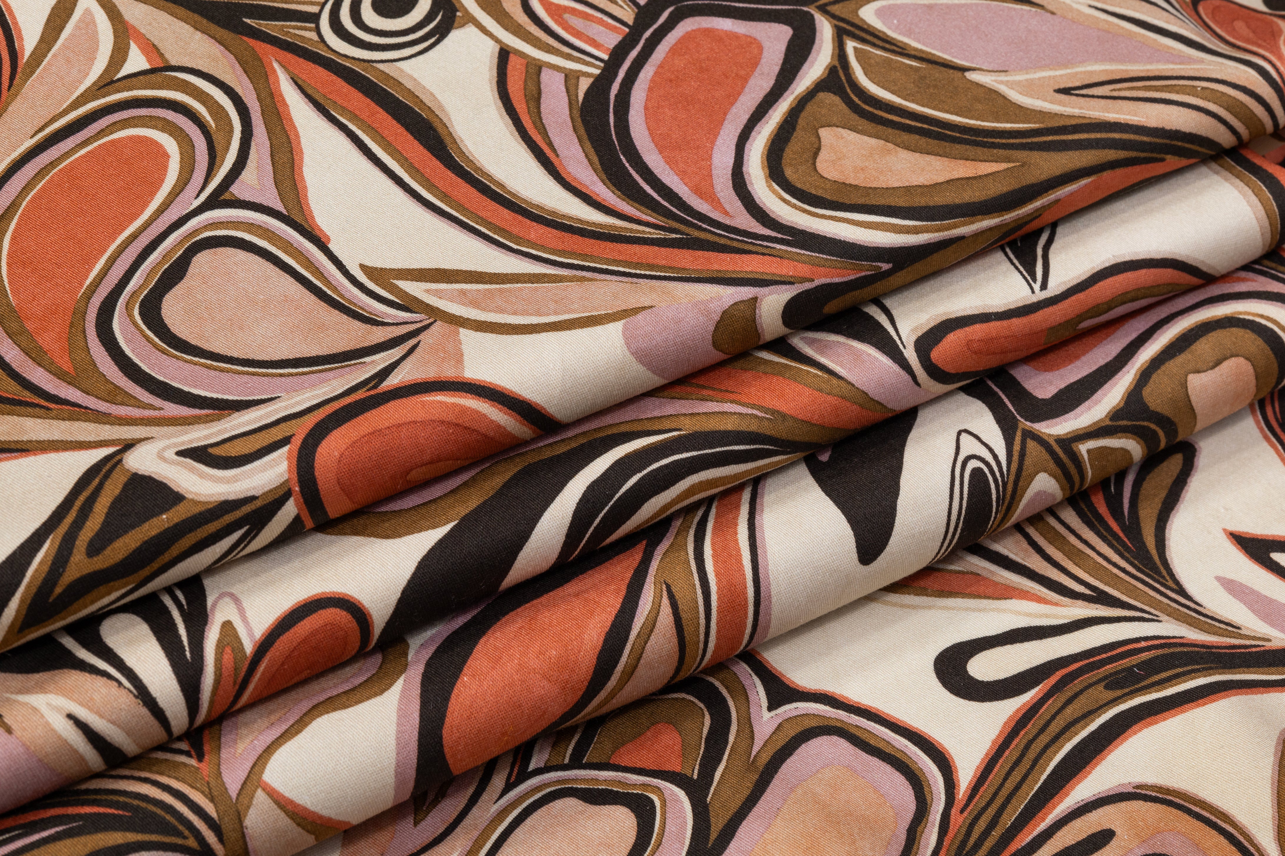 Abstract Italian Cotton Twill - Brown