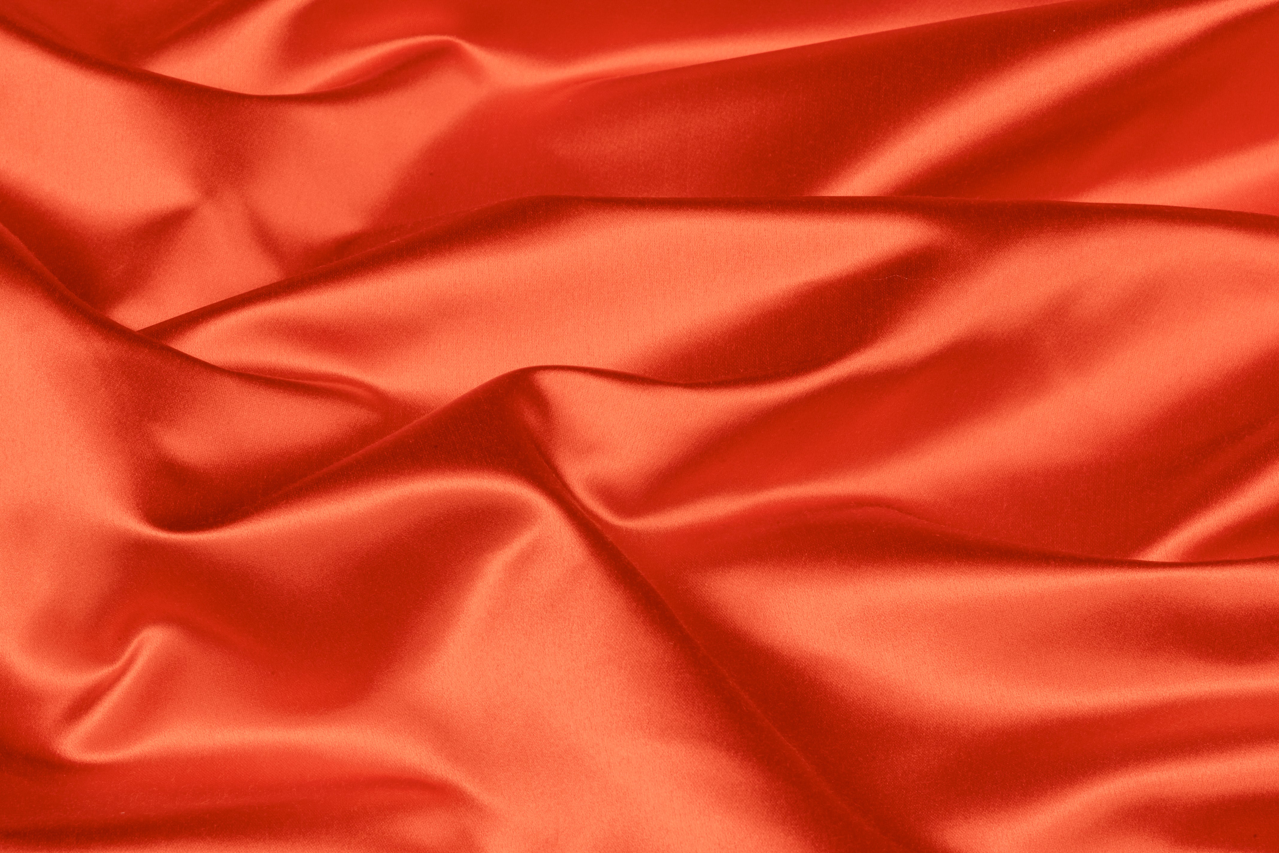 Italian Silk Viscose Duchess Satin - Burnt Orange