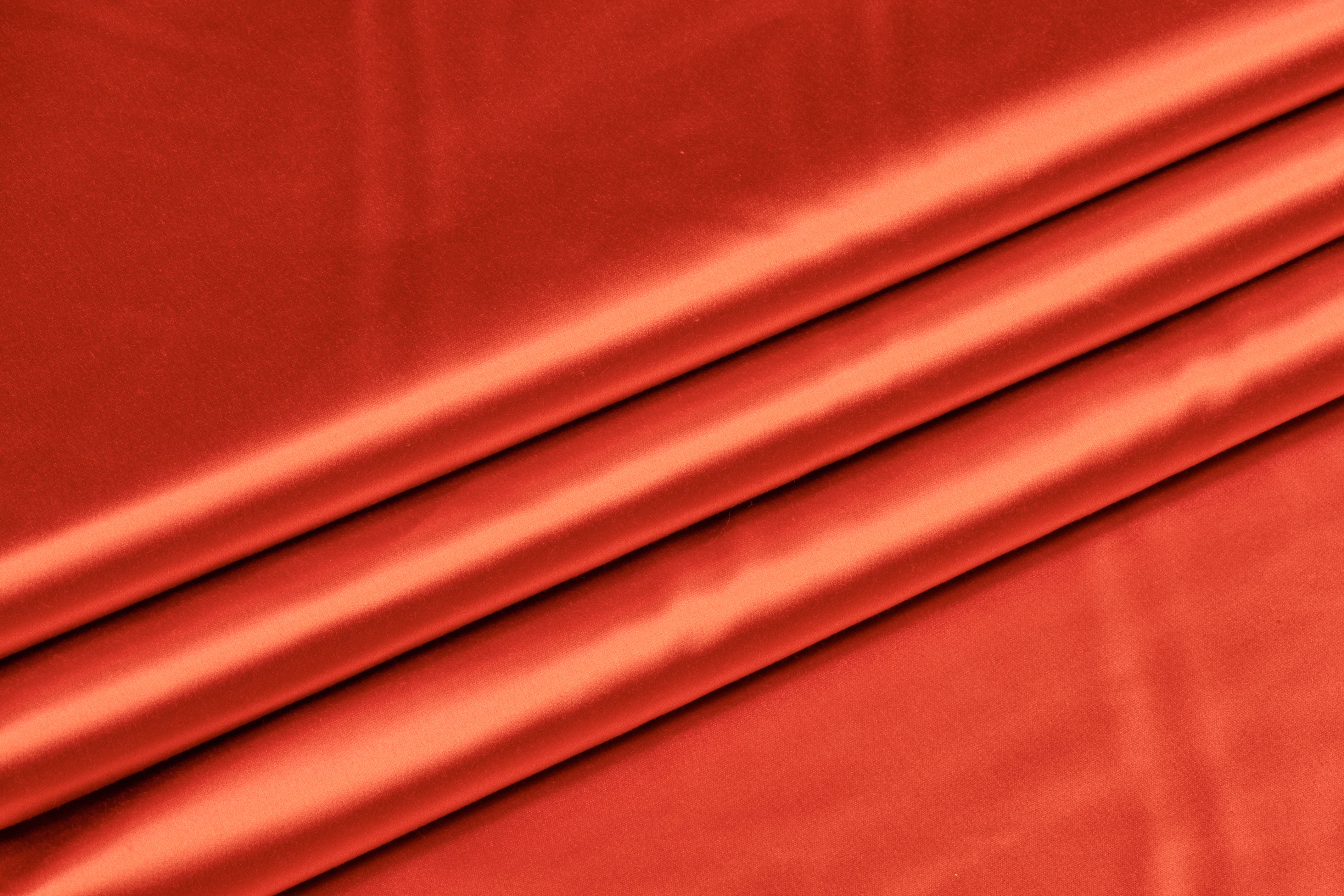 Italian Silk Viscose Duchess Satin - Burnt Orange