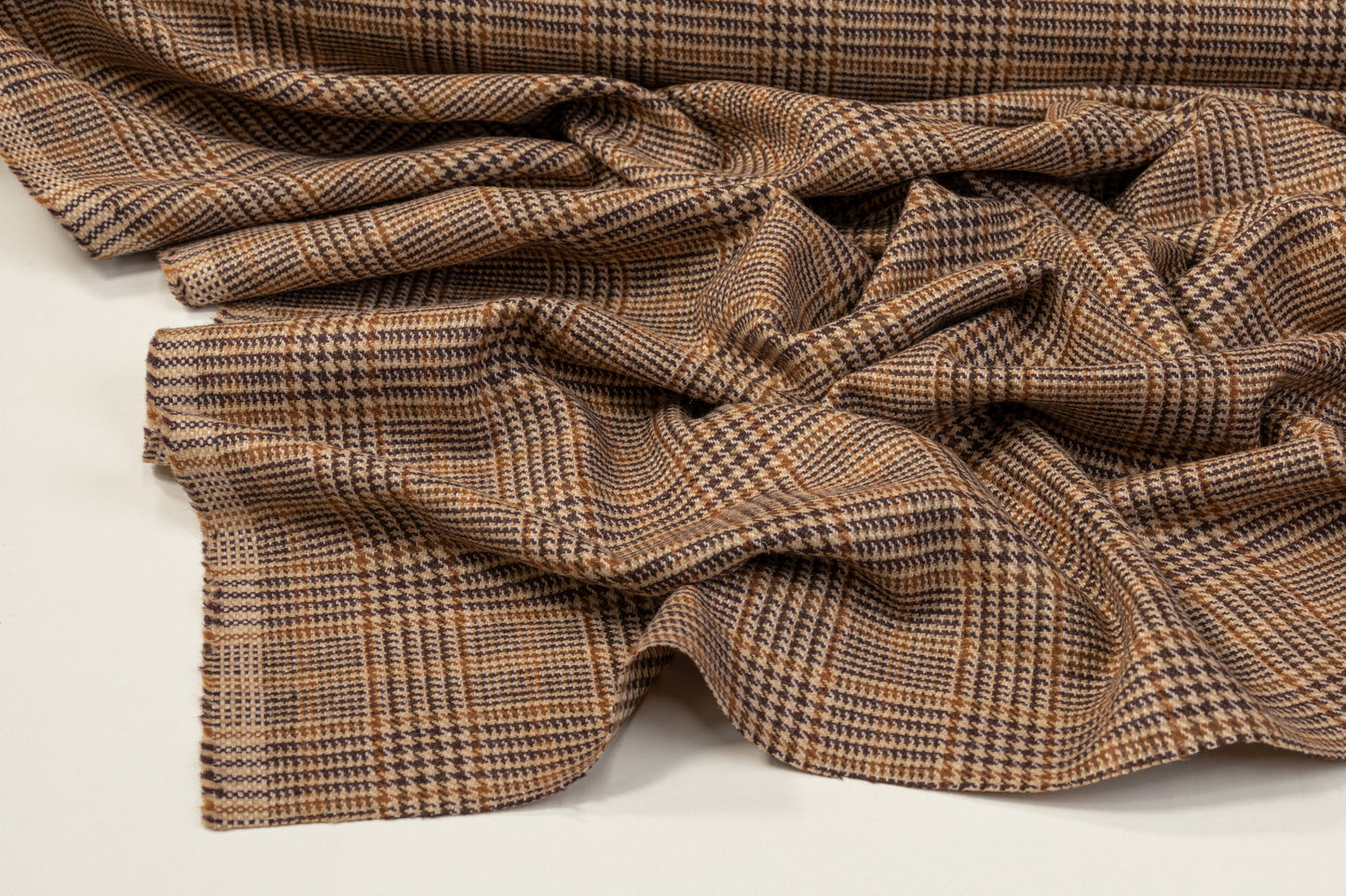 Glen Check Wool Suiting - Brown