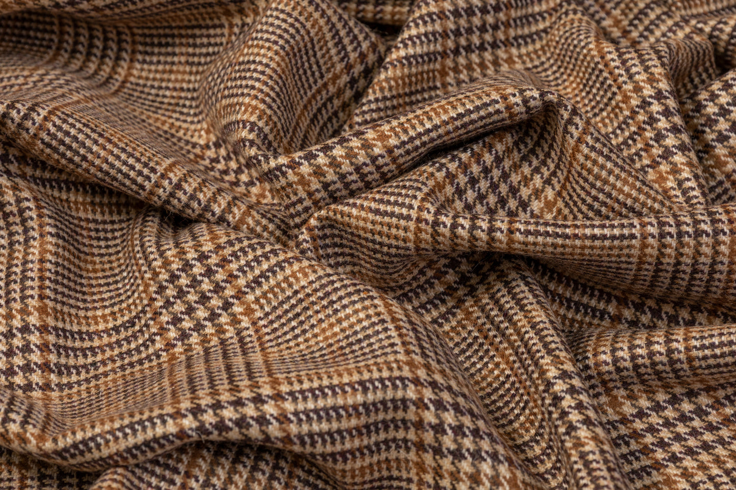 Glen Check Wool Suiting - Brown