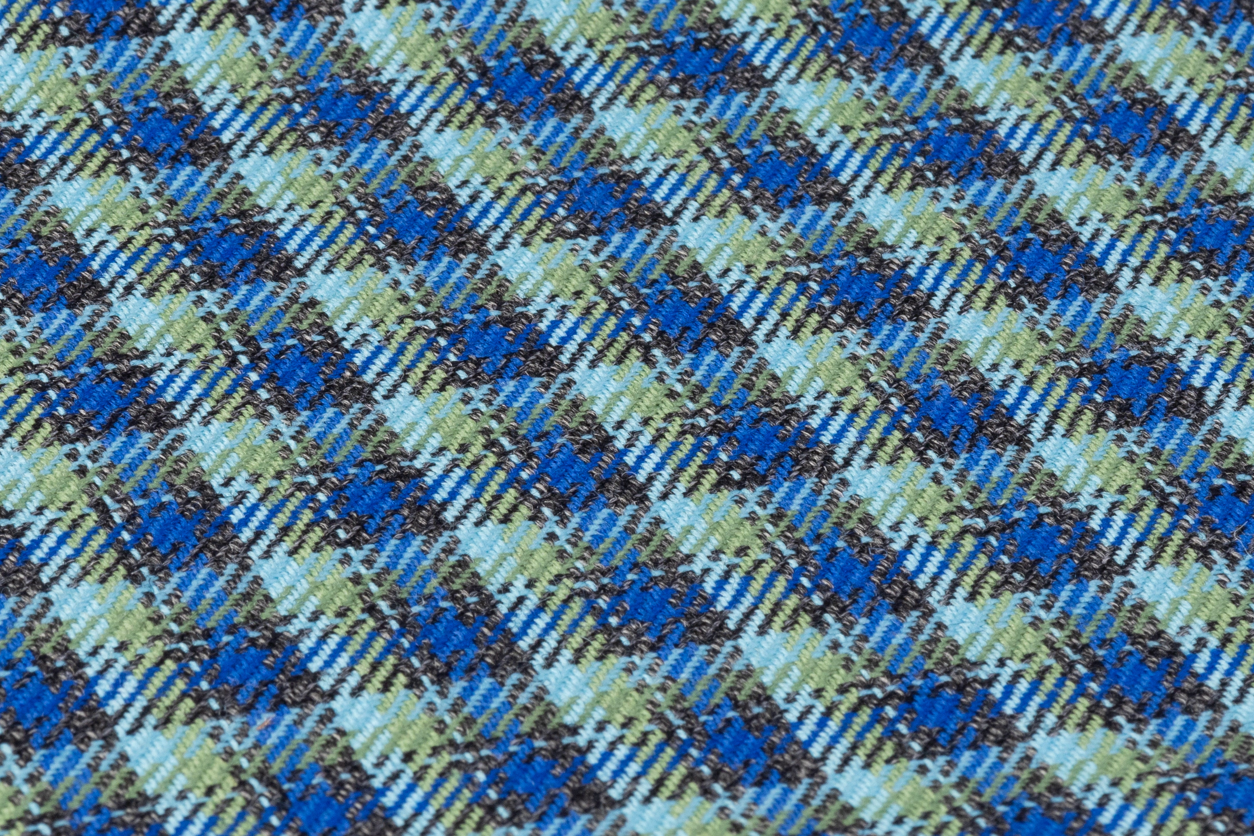 Checked Italian Wool Twill - Blue / Green
